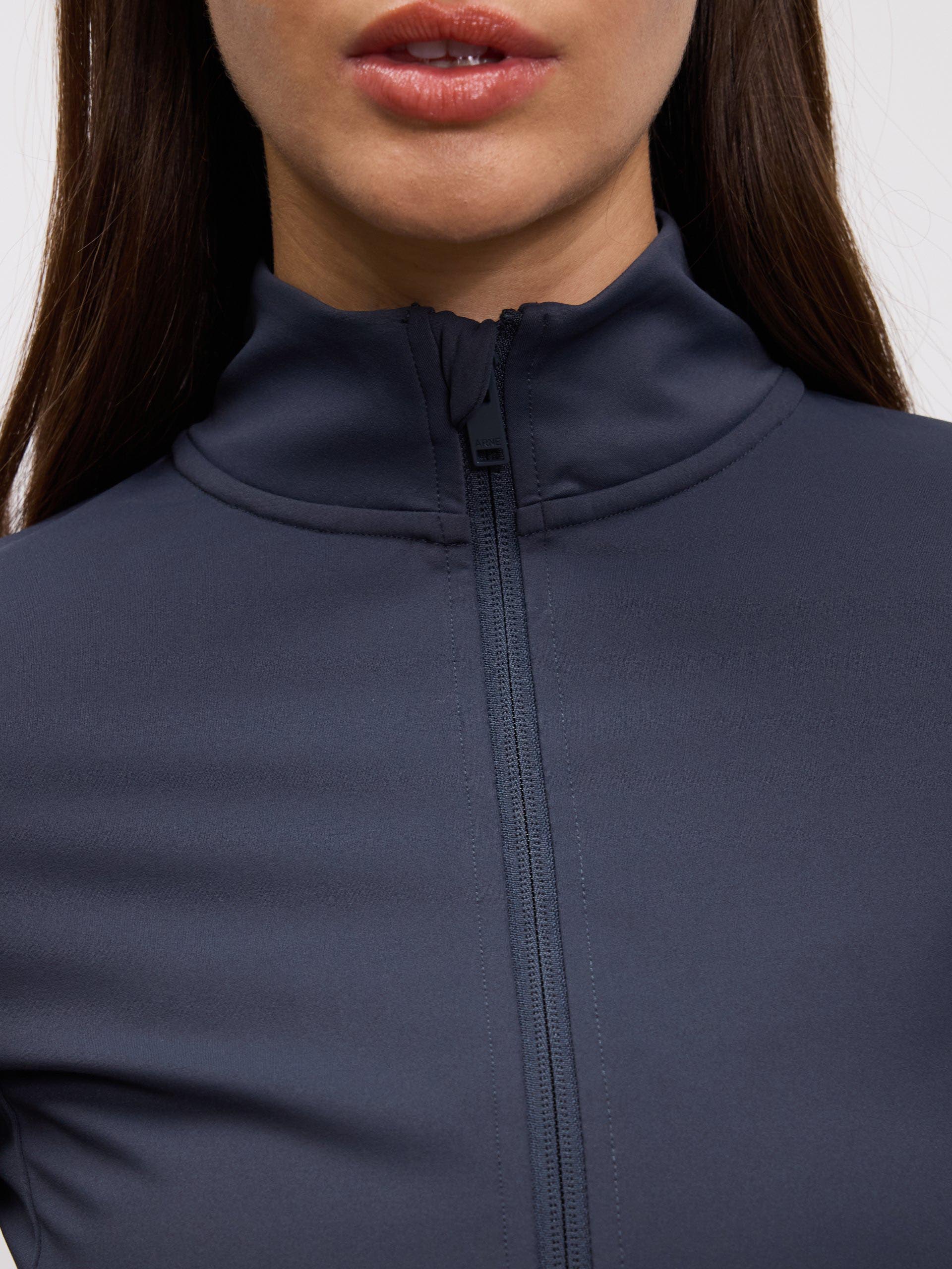 Womens Active Zip Through Jacket in Slate Blue