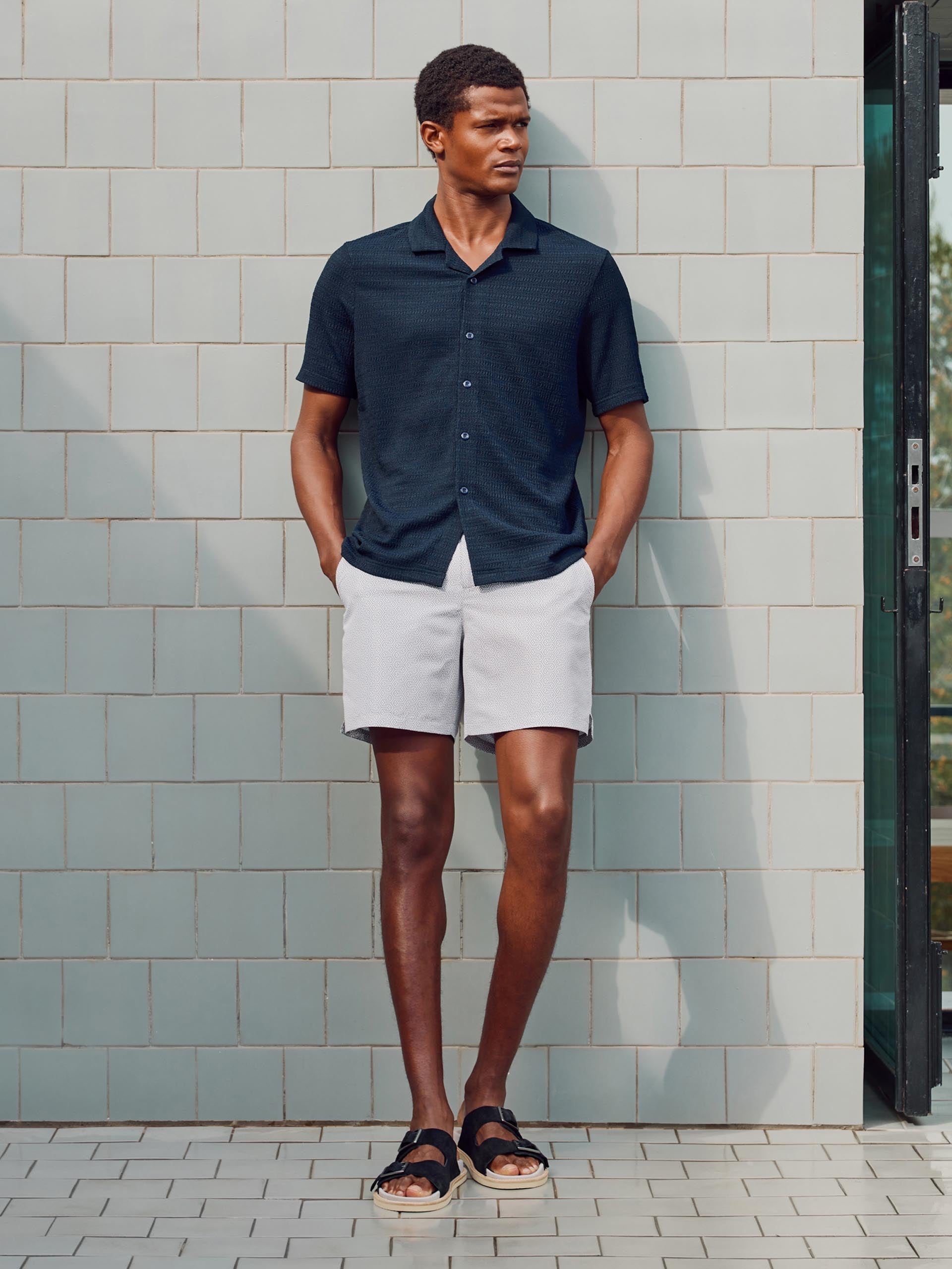 Amalfi Tailored Swim Short in Stone