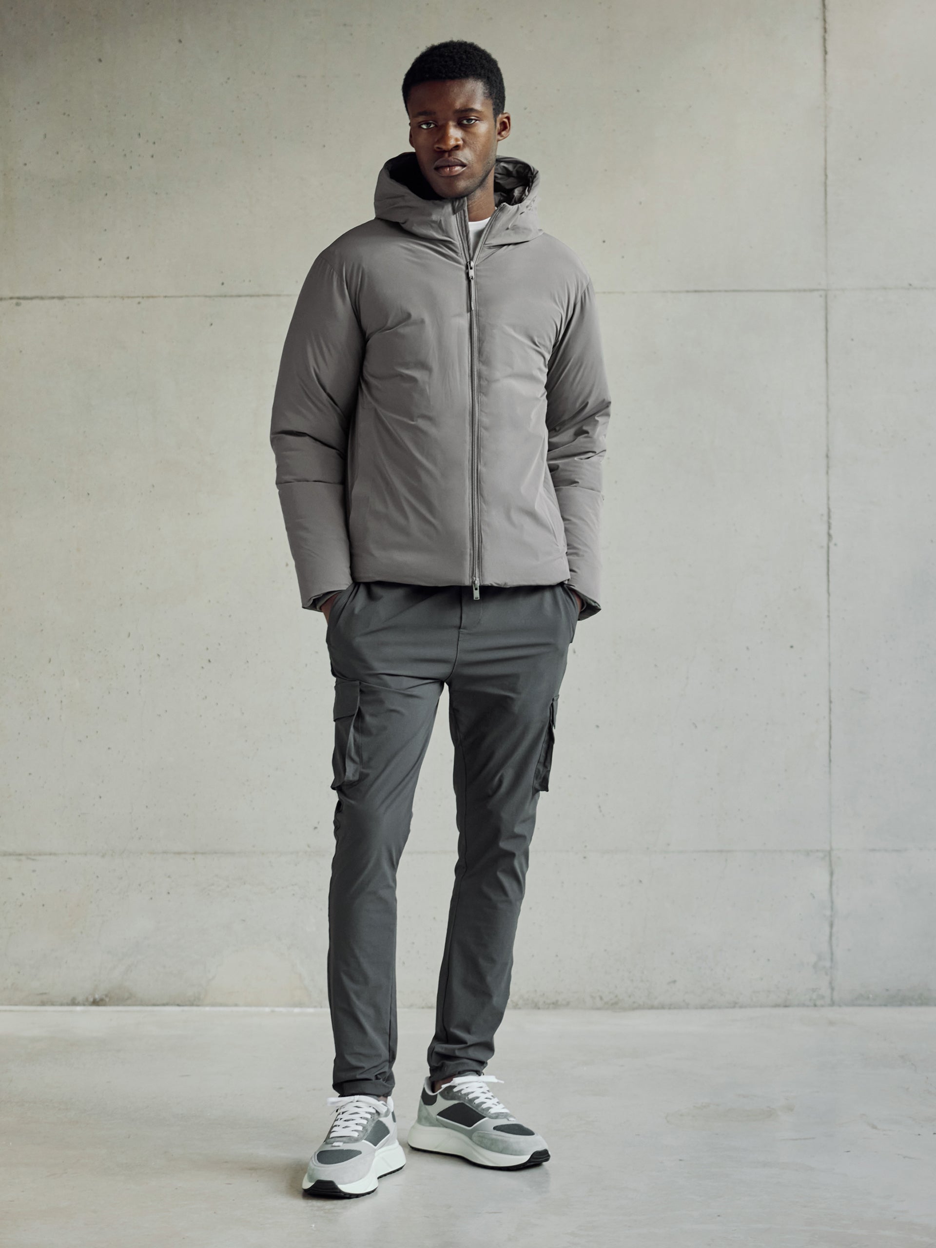 Down Padded Windbreaker in Olive