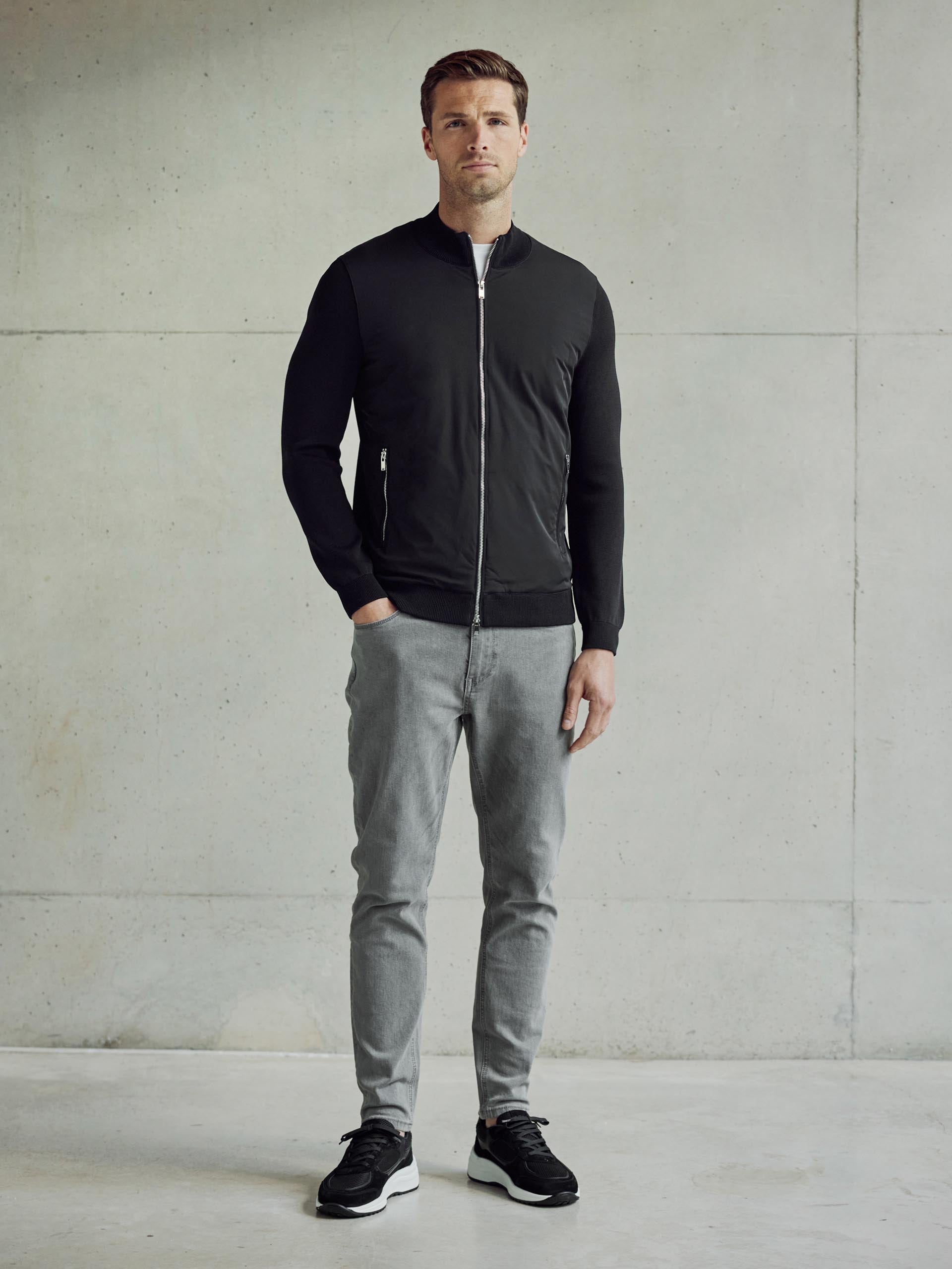 Hybrid Knitted Jacket in Black