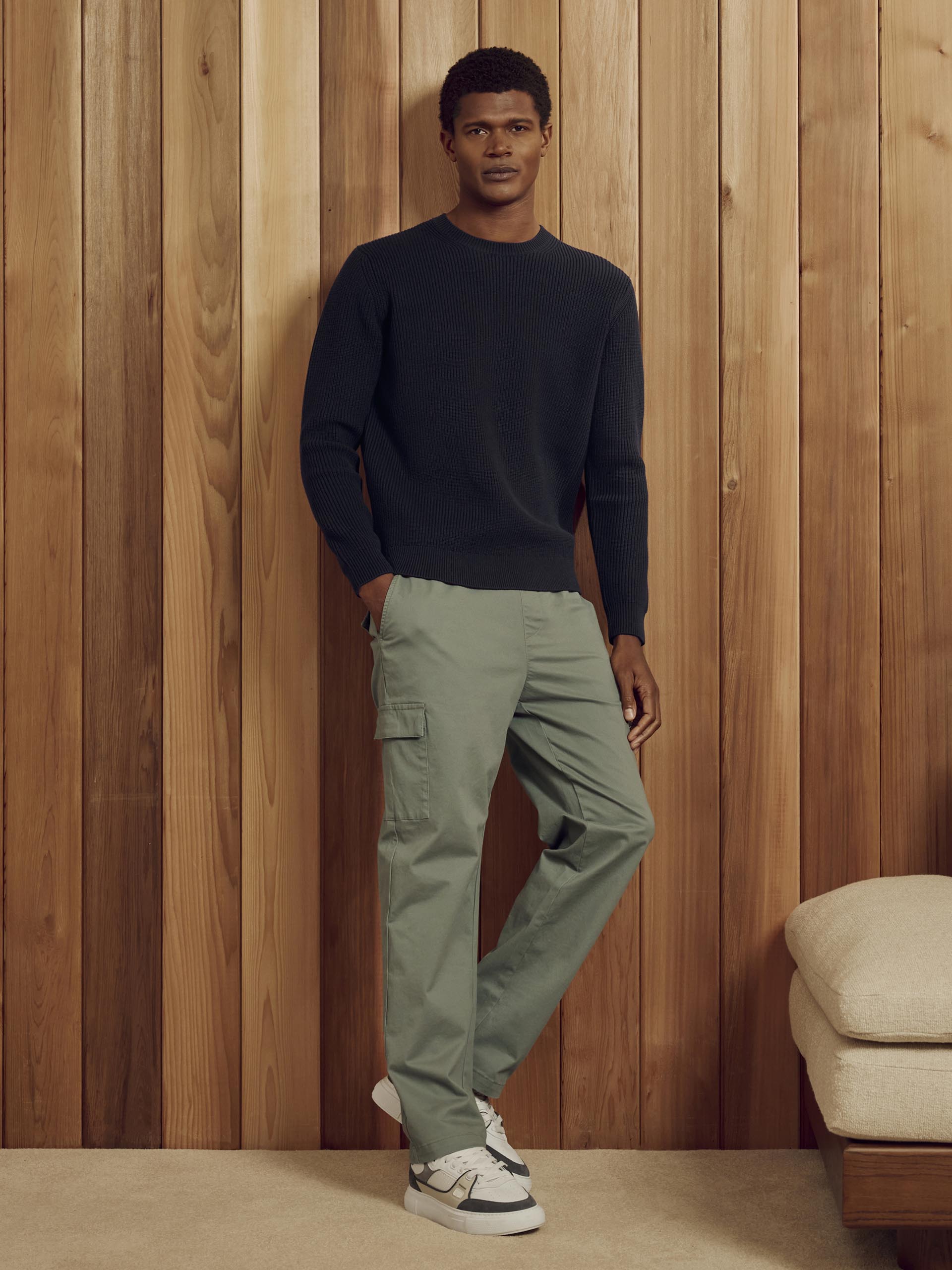 Relaxed Fit Cotton Cargo Pant in Olive