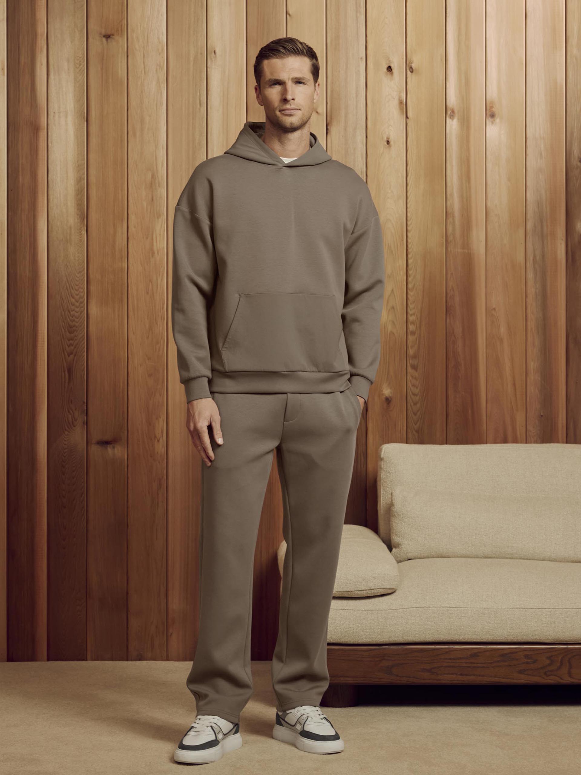 Interlock Jersey Straight Leg Jogger in Taupe