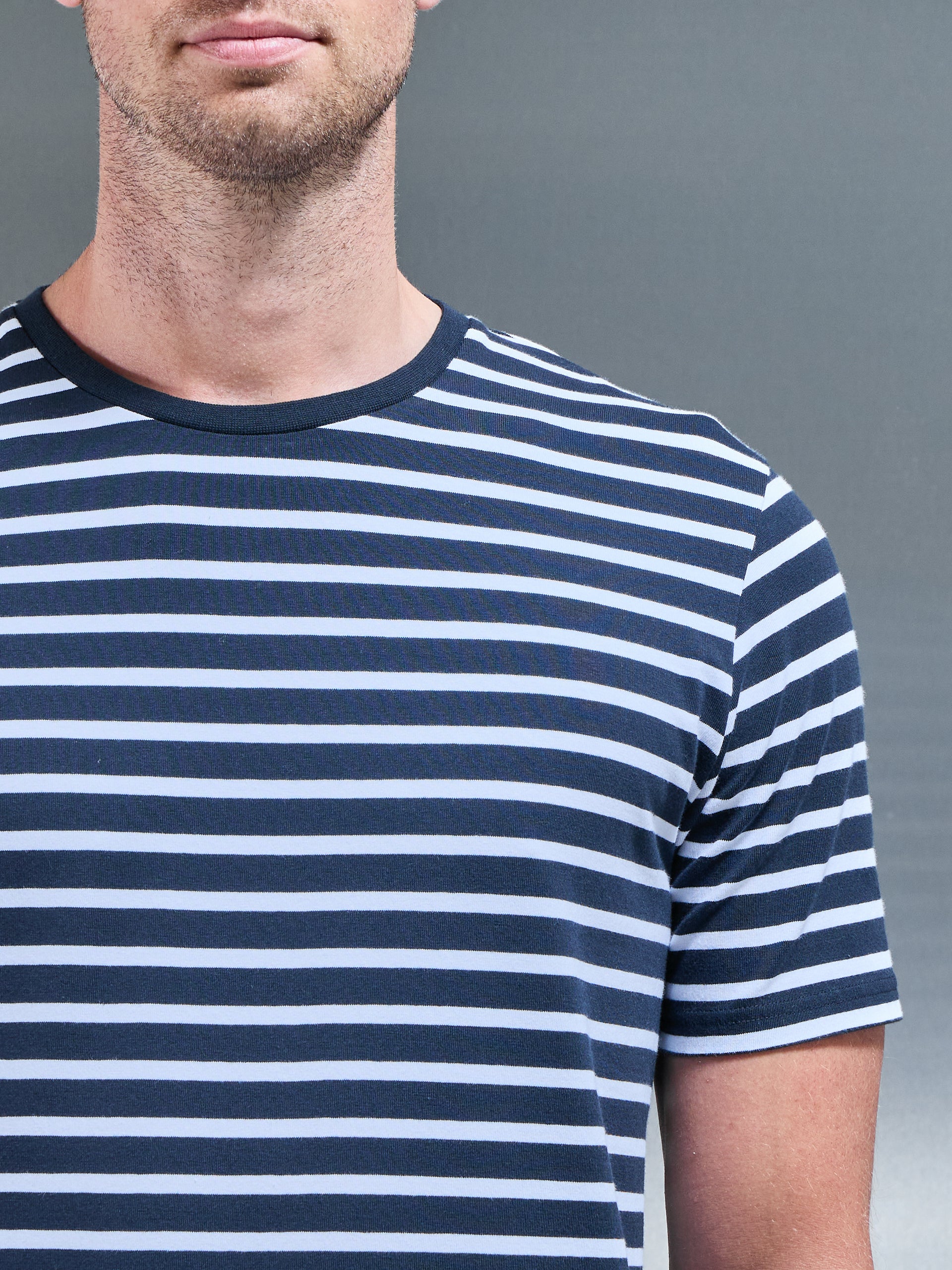 Basic Stripe T-Shirt in Navy White