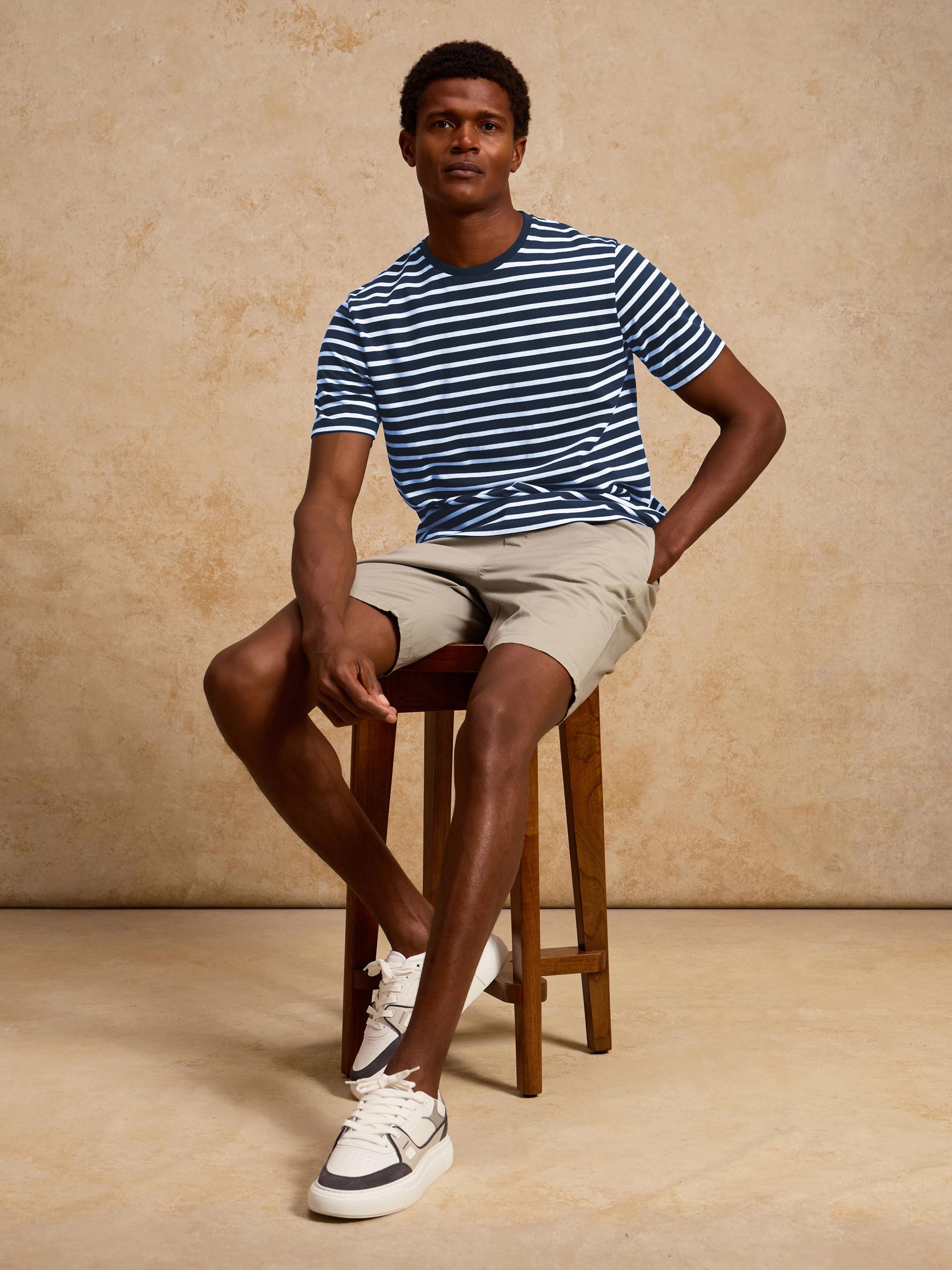 Basic Stripe T-Shirt in Navy White