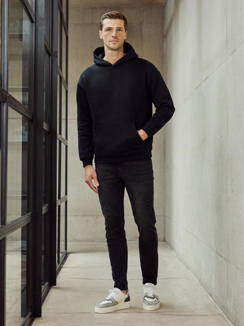 Slim Fit Denim Jeans in Black Wash