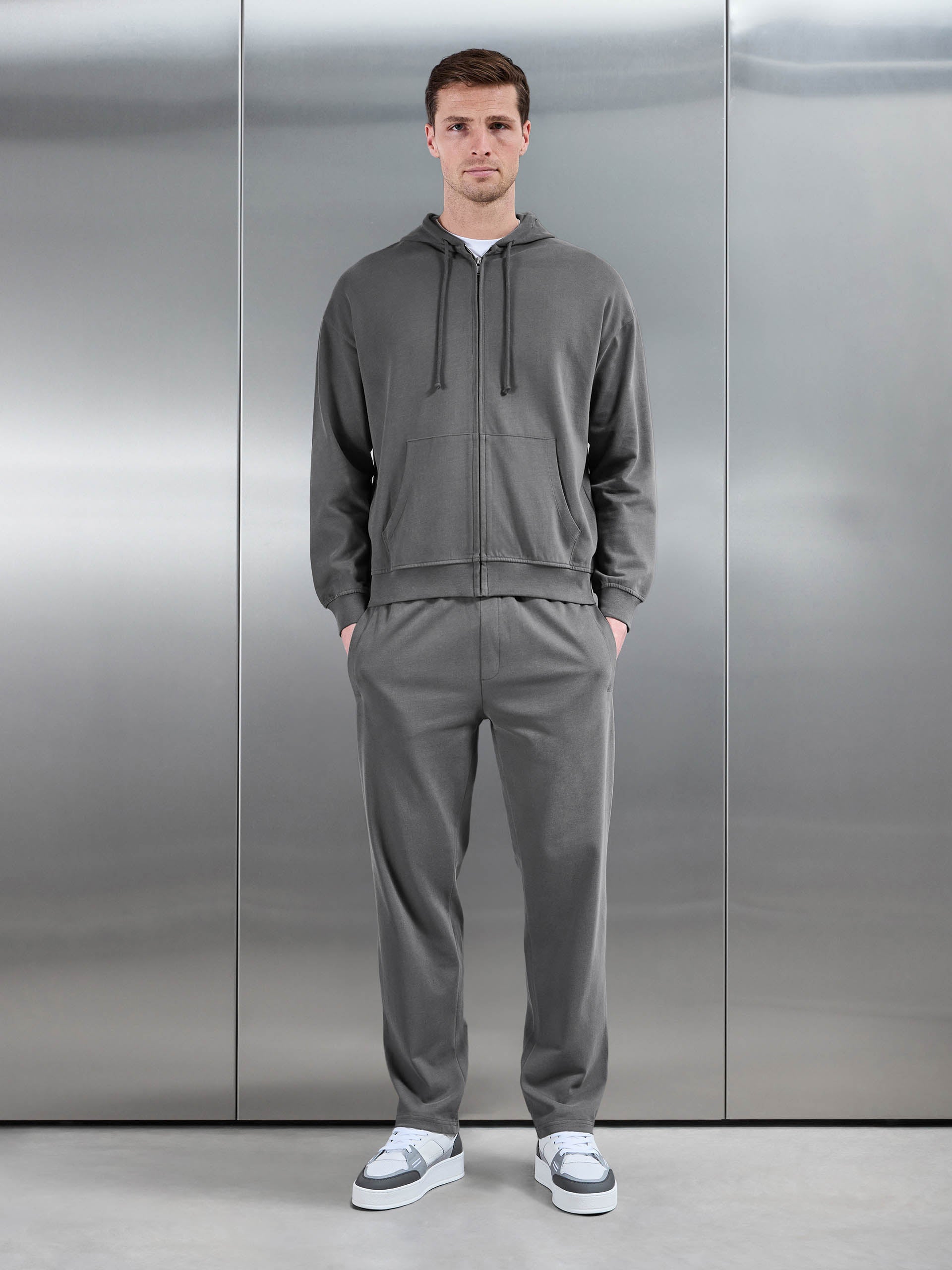 Brushed Relaxed Hoodie in Grey