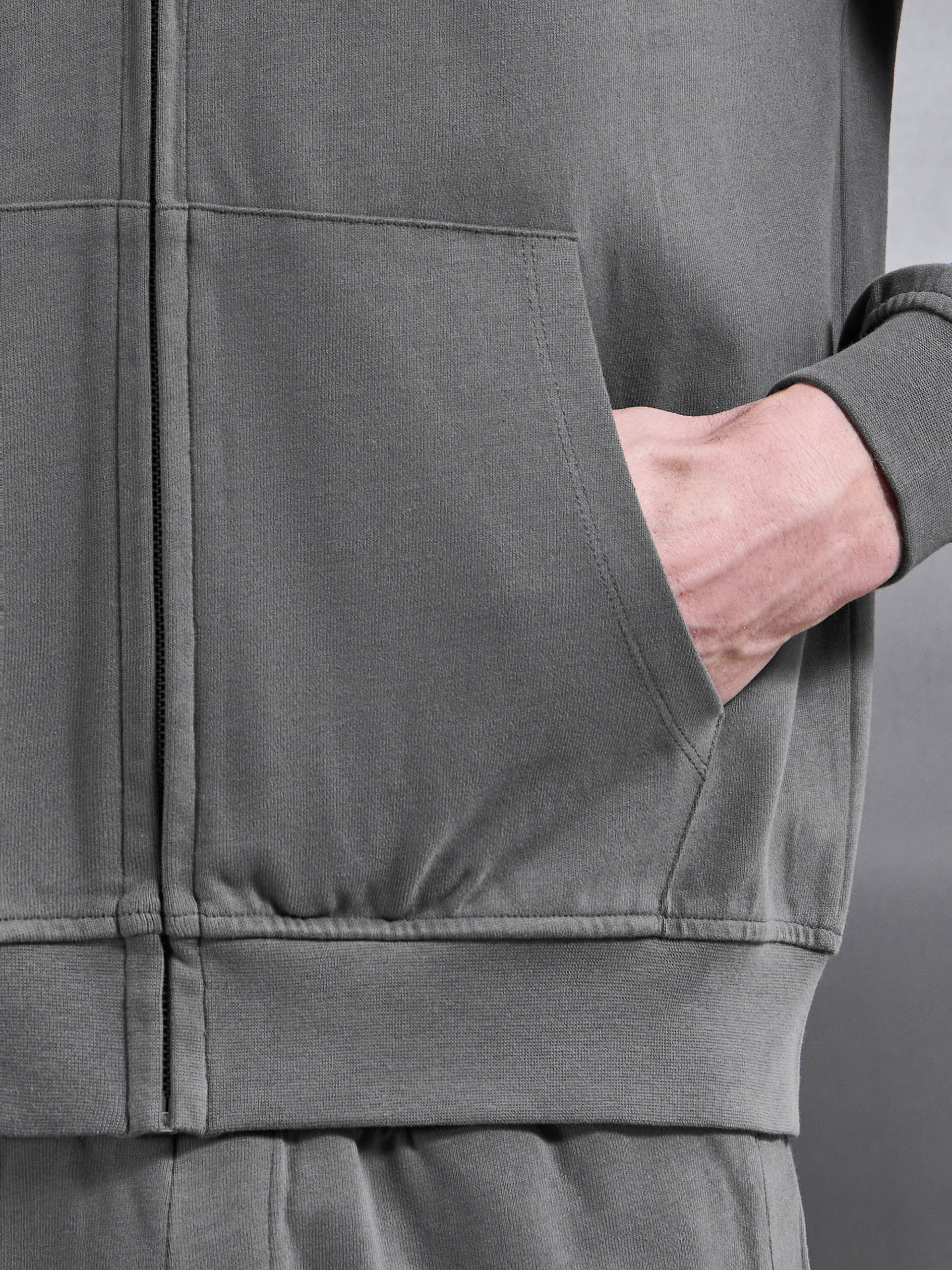 Brushed Relaxed Hoodie in Grey