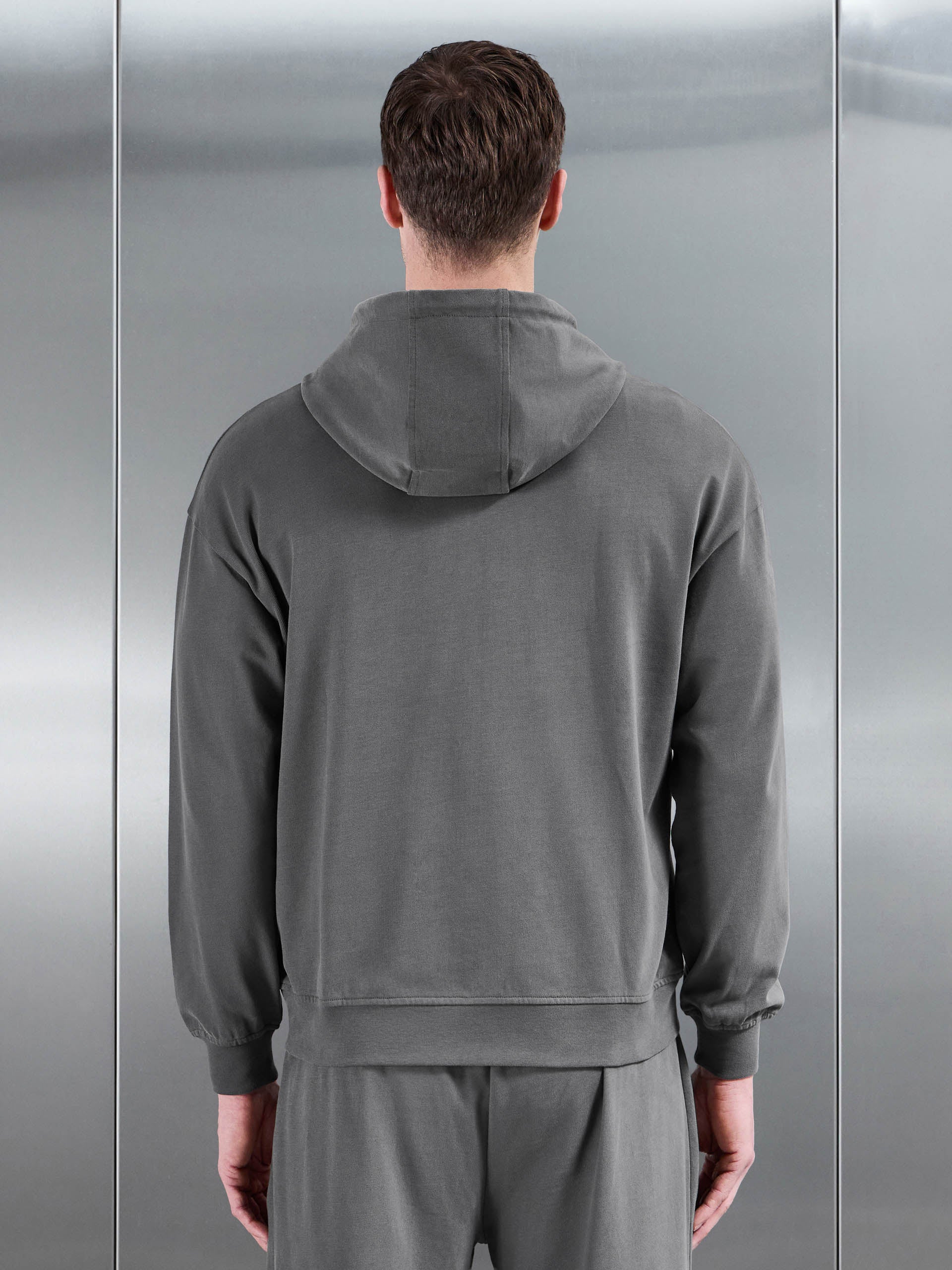 Brushed Relaxed Hoodie in Grey