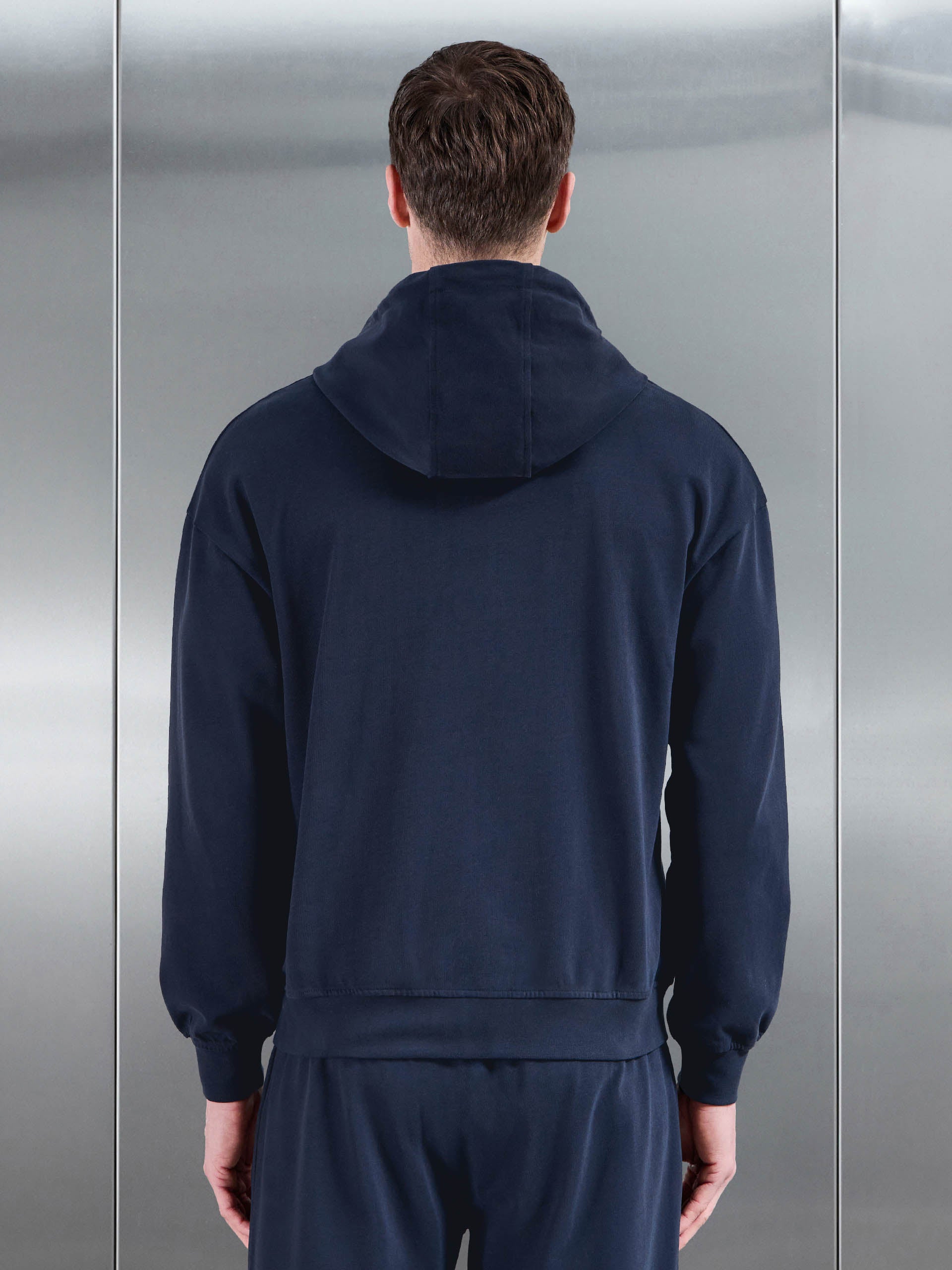 Brushed Relaxed Hoodie in Navy
