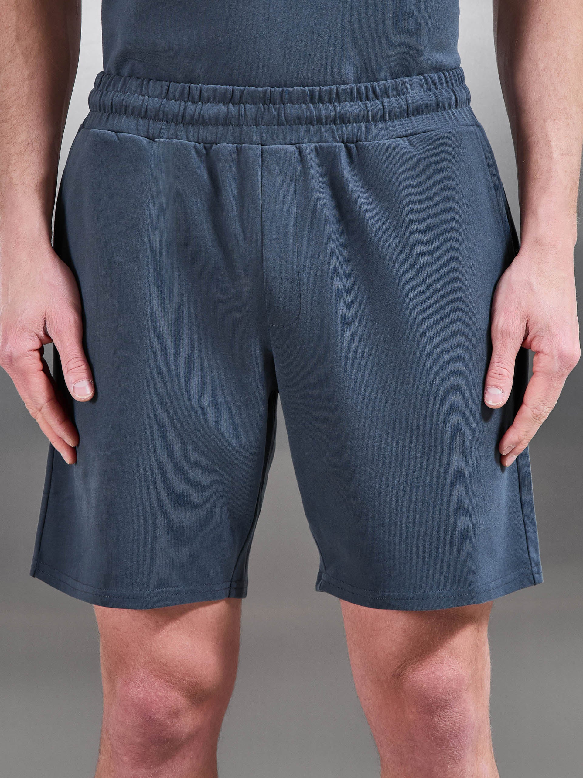 Brushed Relaxed Short in Slate Blue