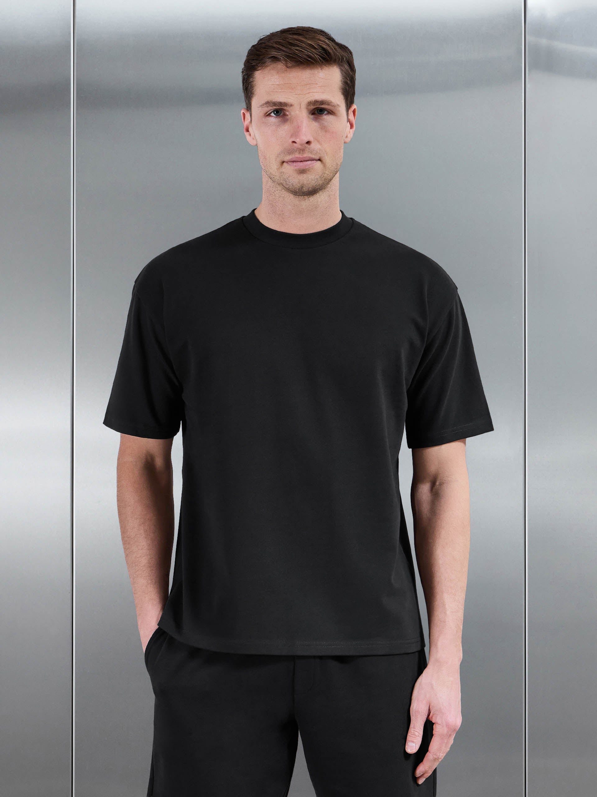 Brushed Relaxed T-Shirt in Black