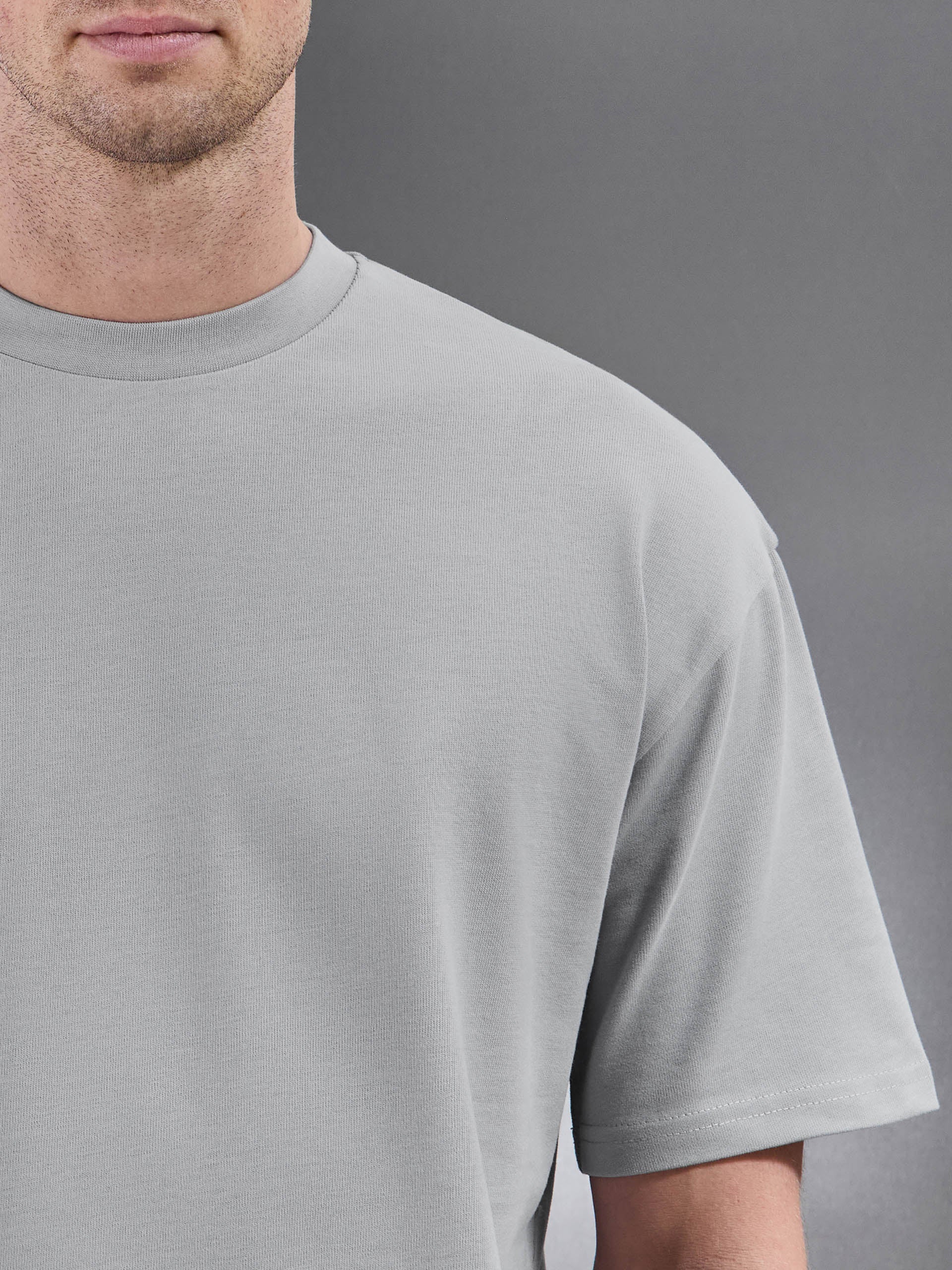 Brushed Relaxed T-Shirt in Mid Grey