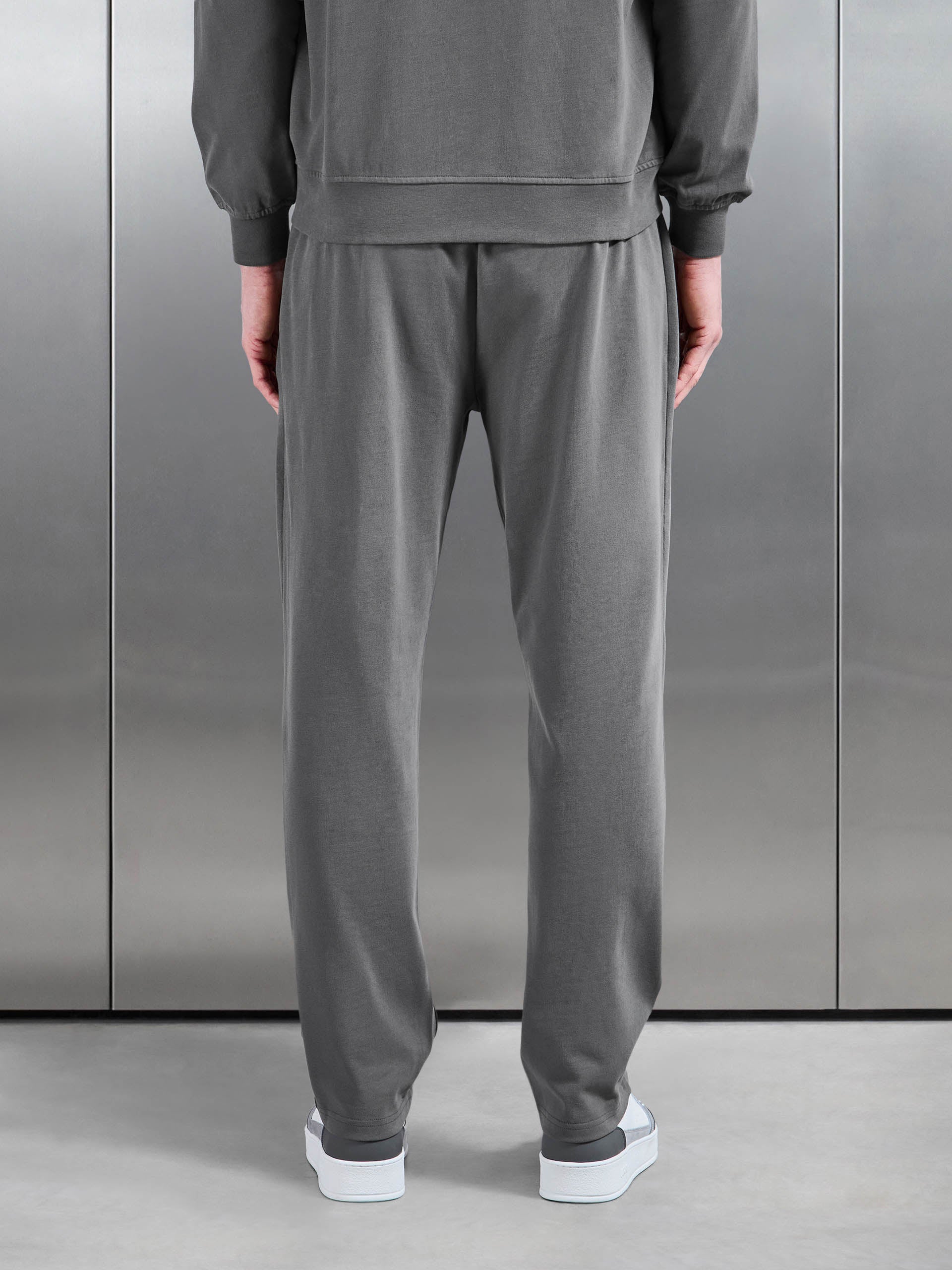 Brushed Straight Leg Jogger in Grey