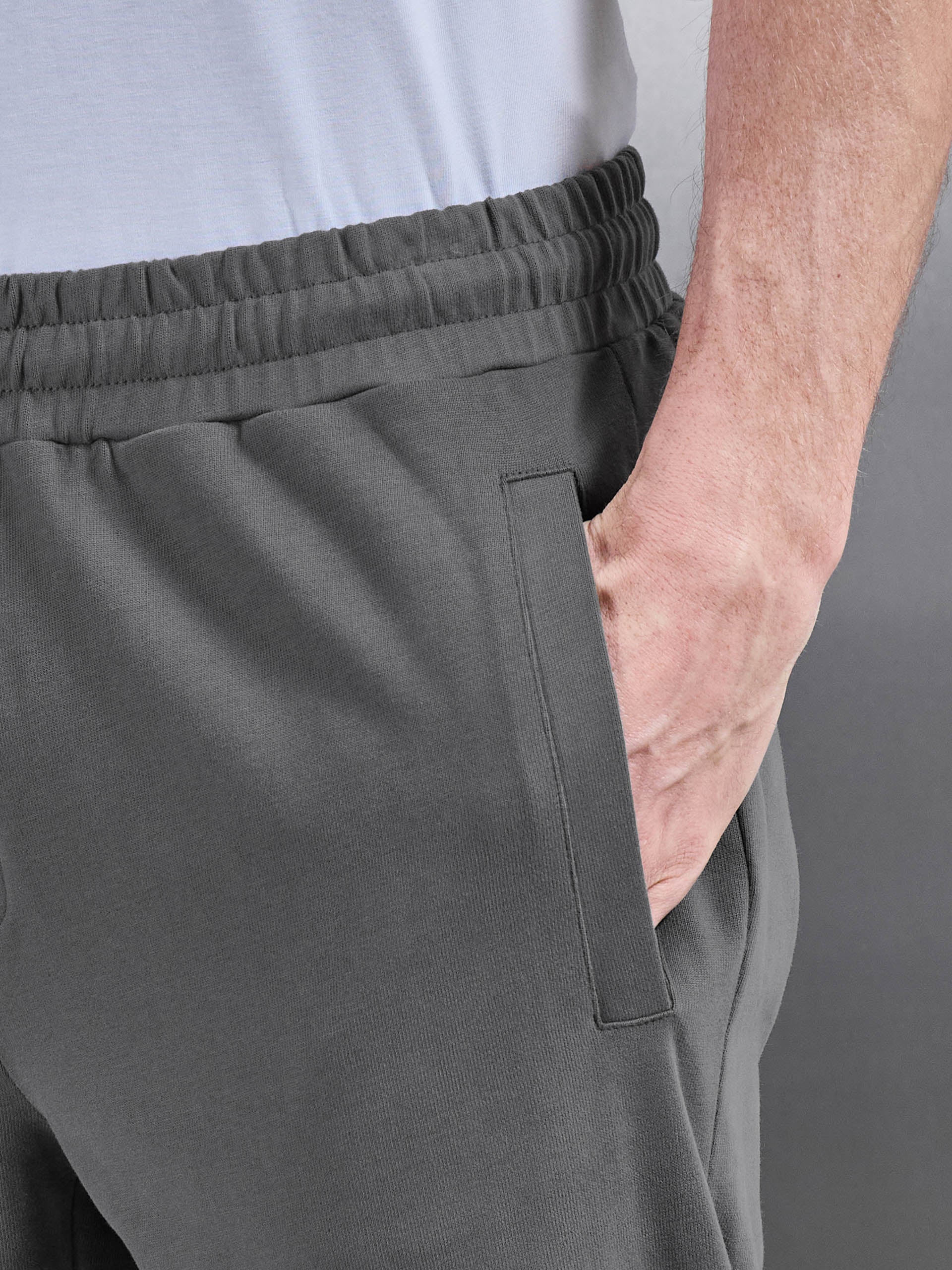 Brushed Straight Leg Jogger in Grey