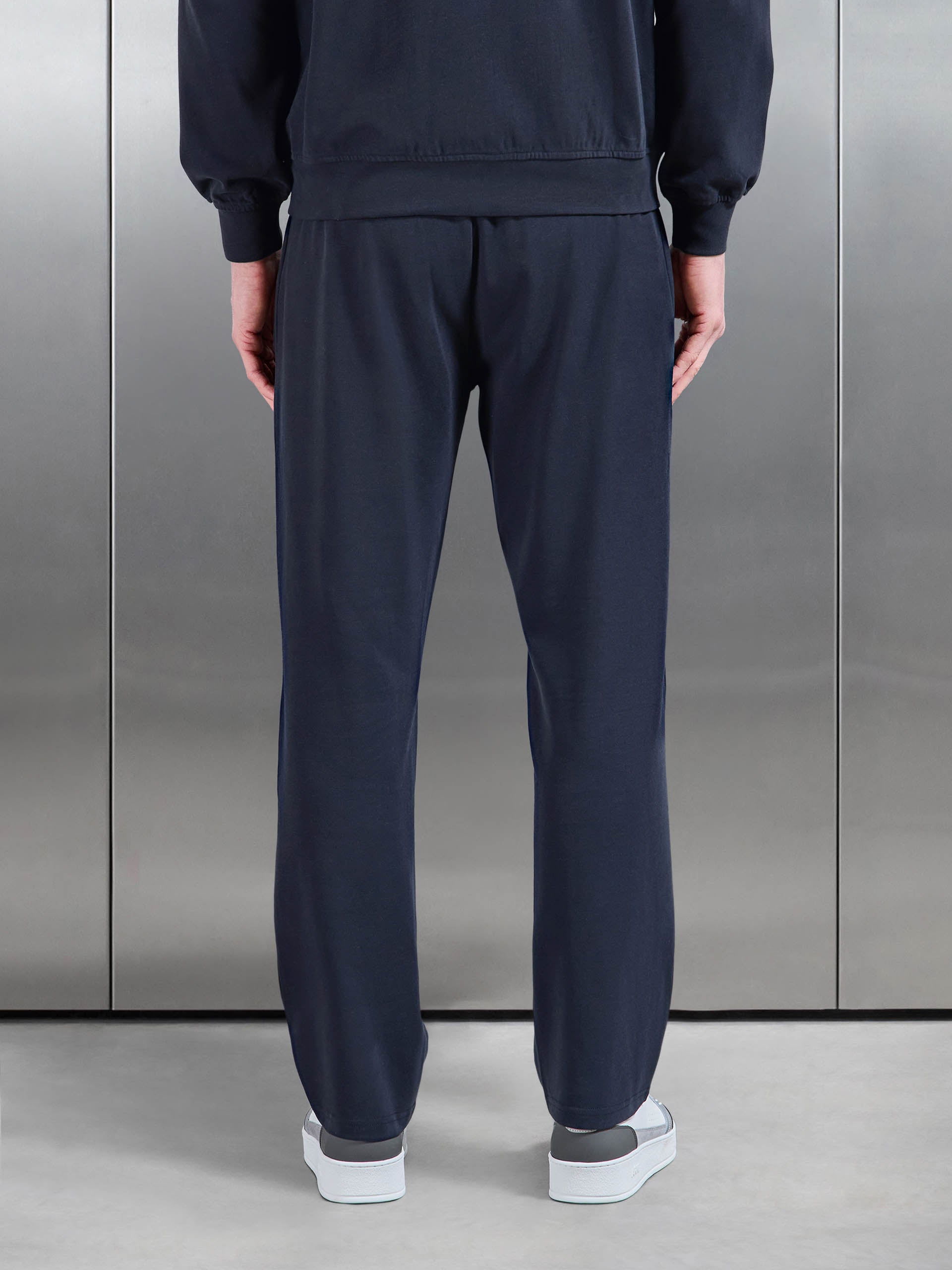 Brushed Straight Leg Jogger in Navy