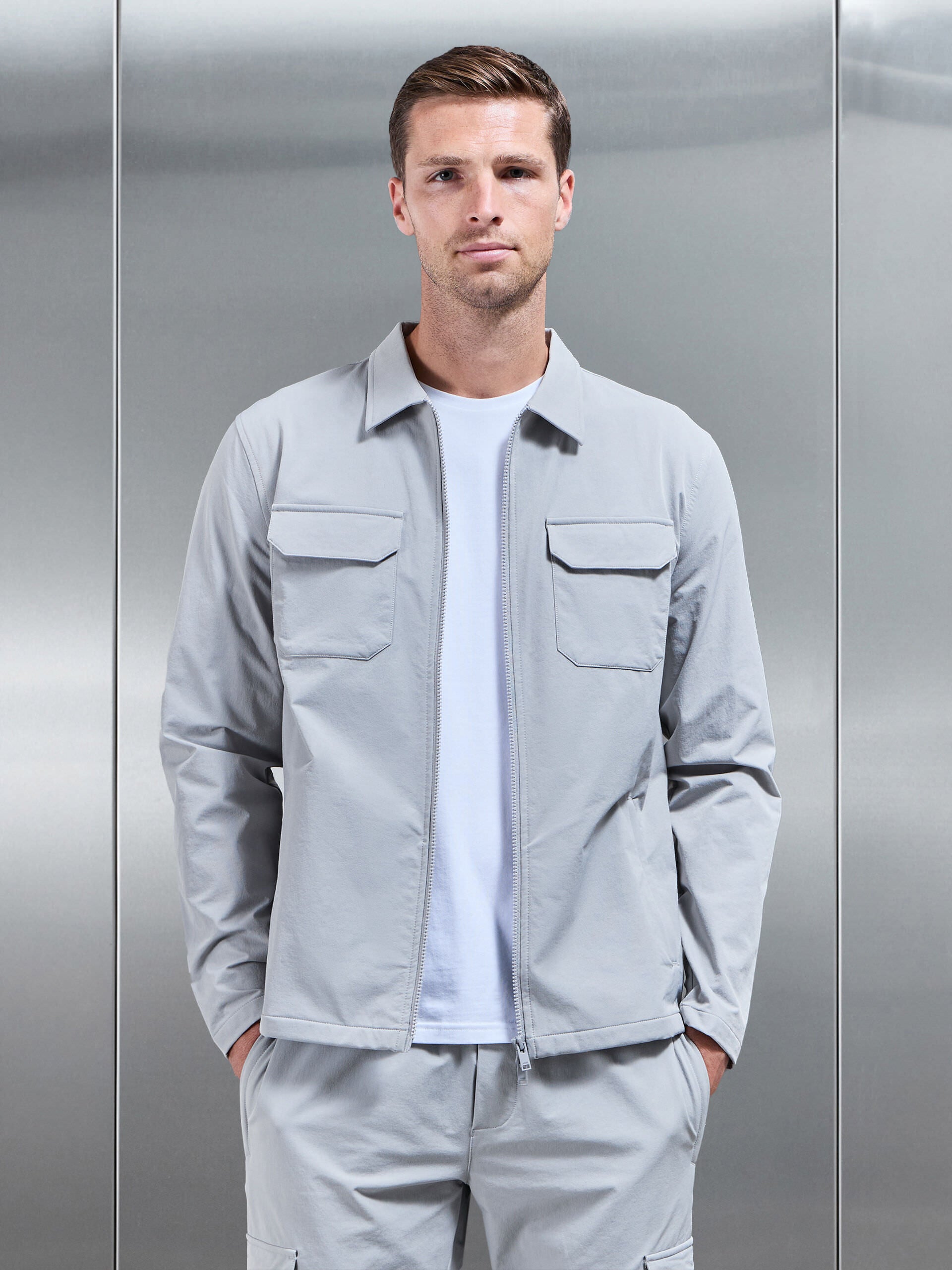 Cargo Jacket in Mid Grey