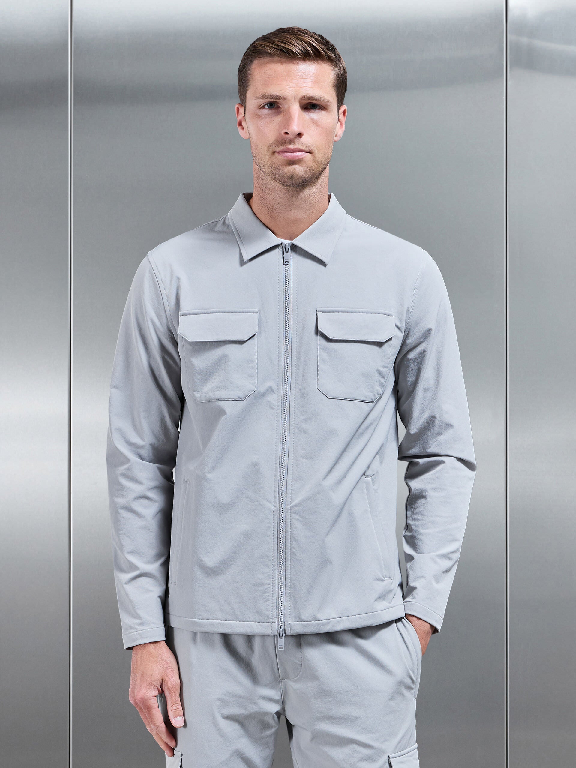 Cargo Jacket in Mid Grey