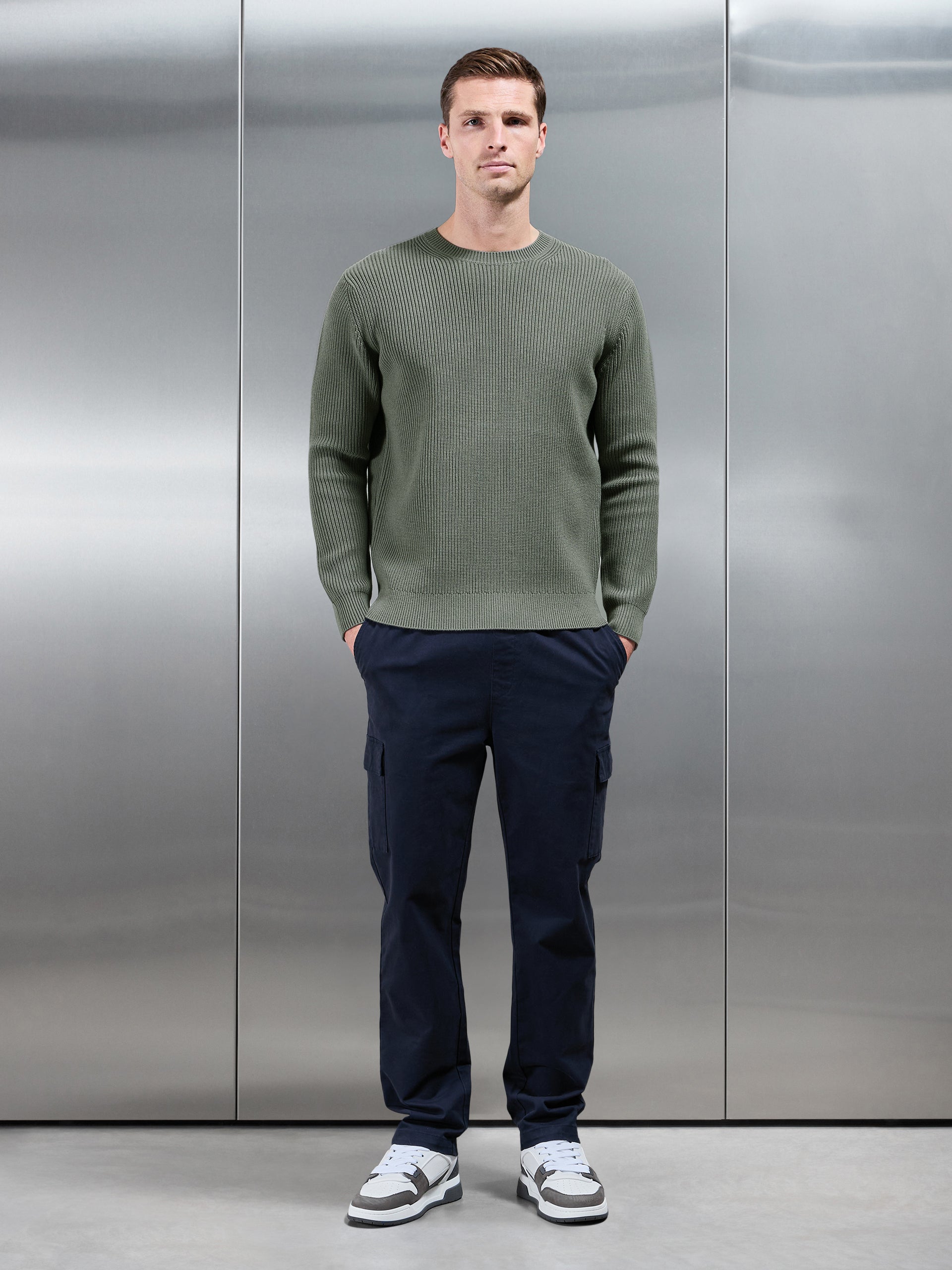 Chunky Ribbed Sweatshirt in Sage