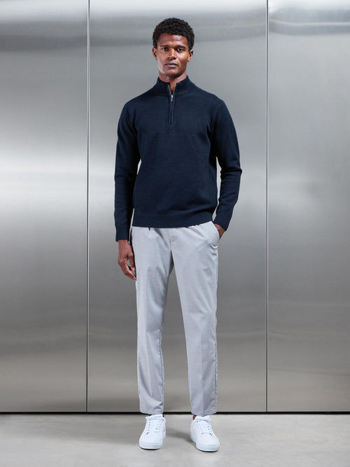 Chunky Wool Half Zip in Navy