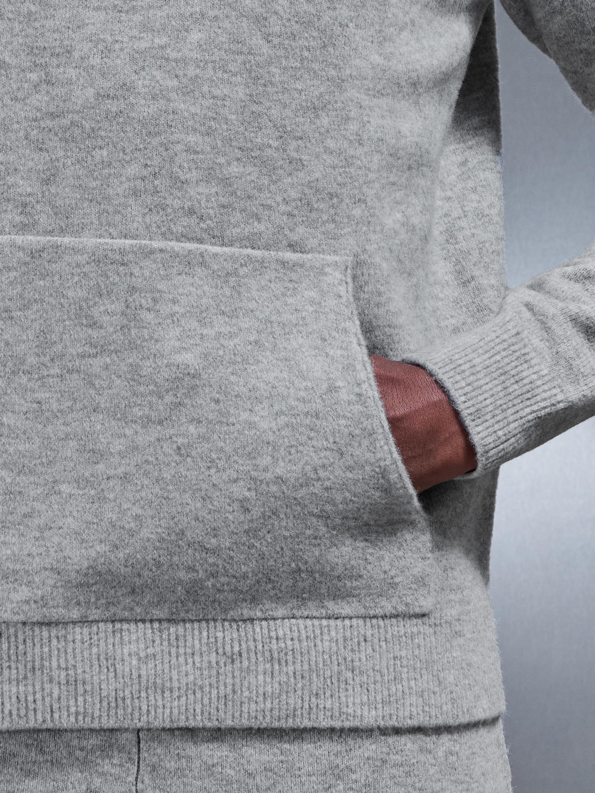 Chunky Wool Hoodie in Marl Grey