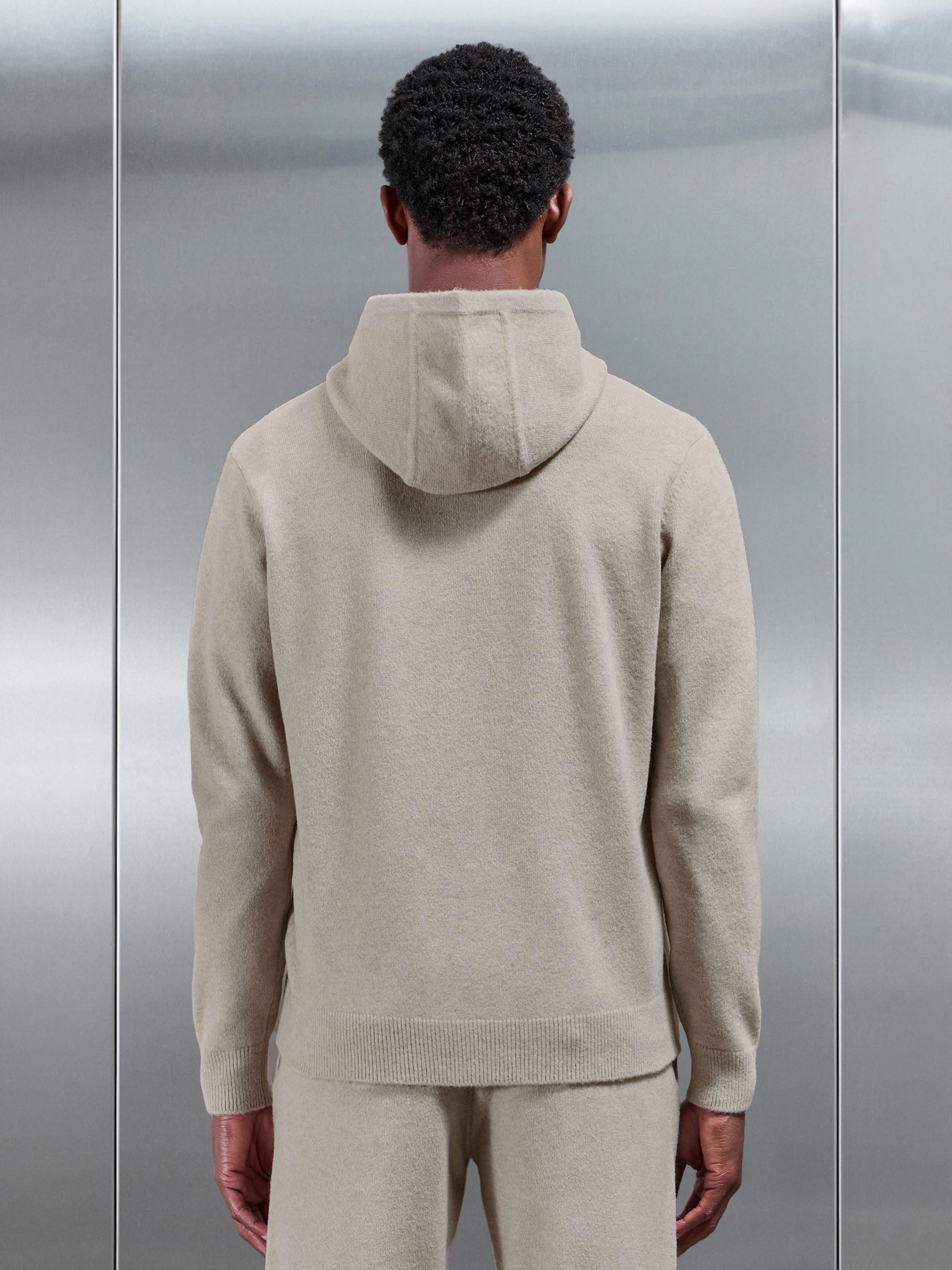 Chunky Wool Hoodie in Stone