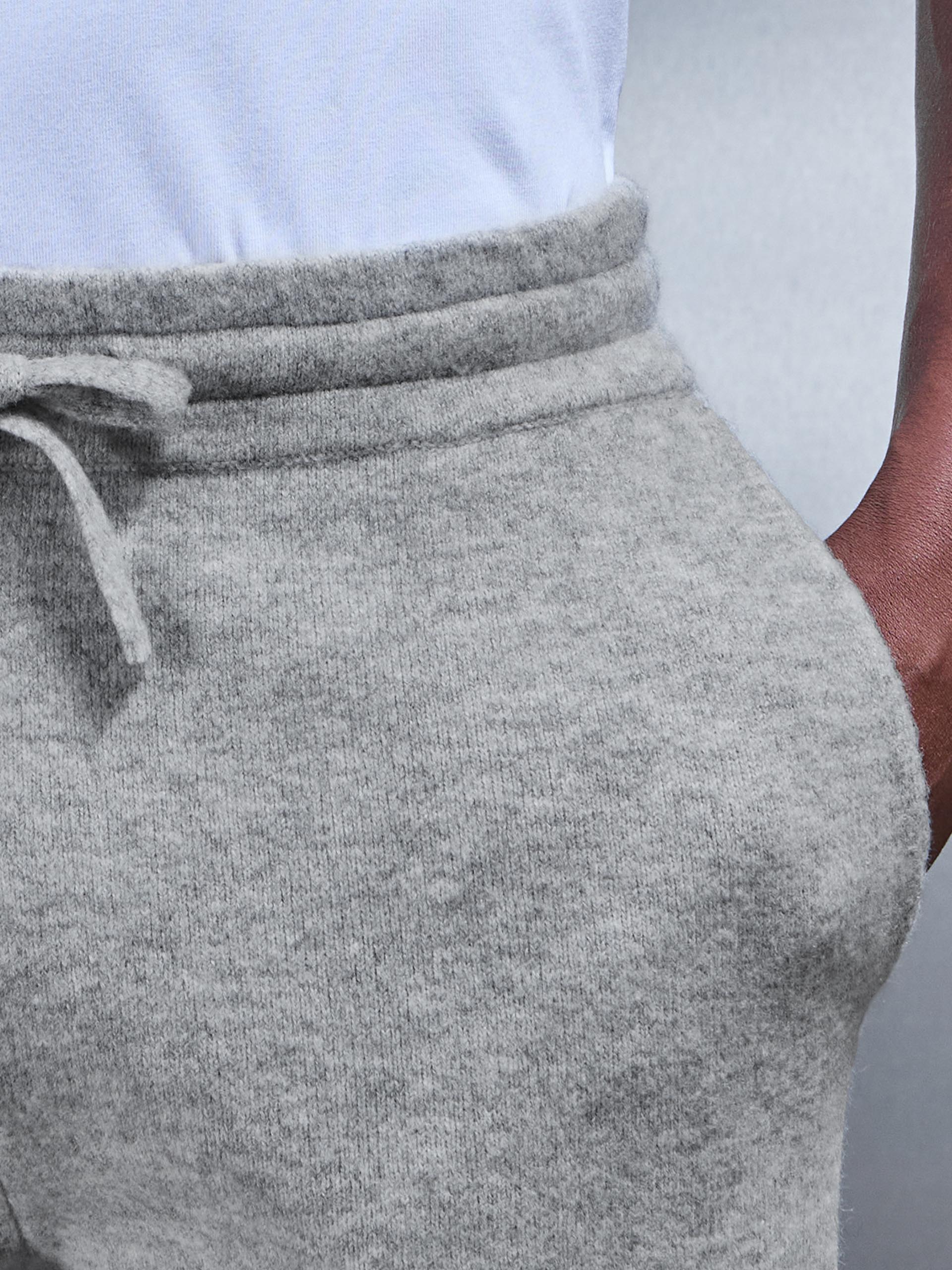 Chunky Wool Straight Leg Jogger in Marl Grey