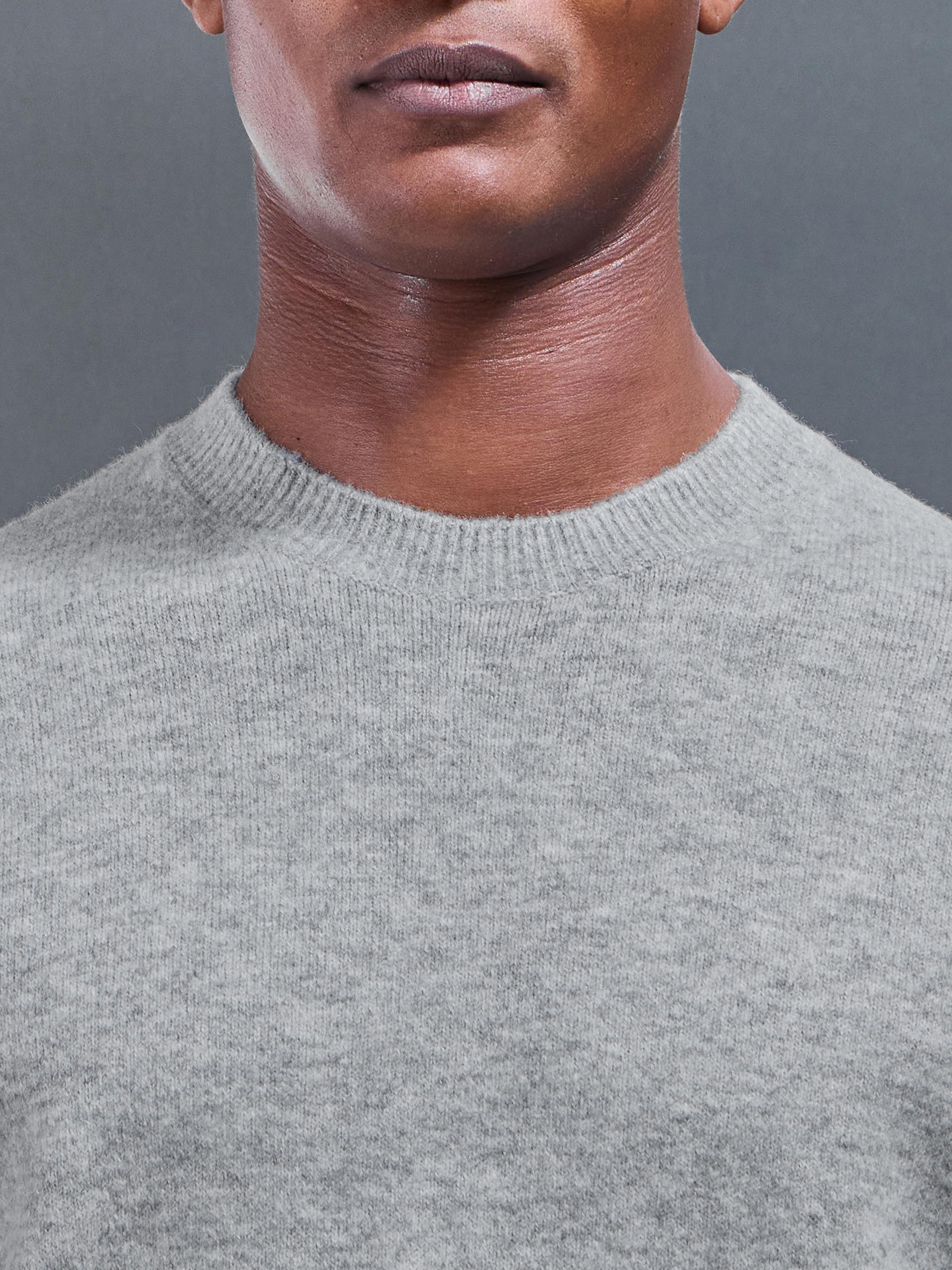 Chunky Wool Sweatshirt in Marl Grey