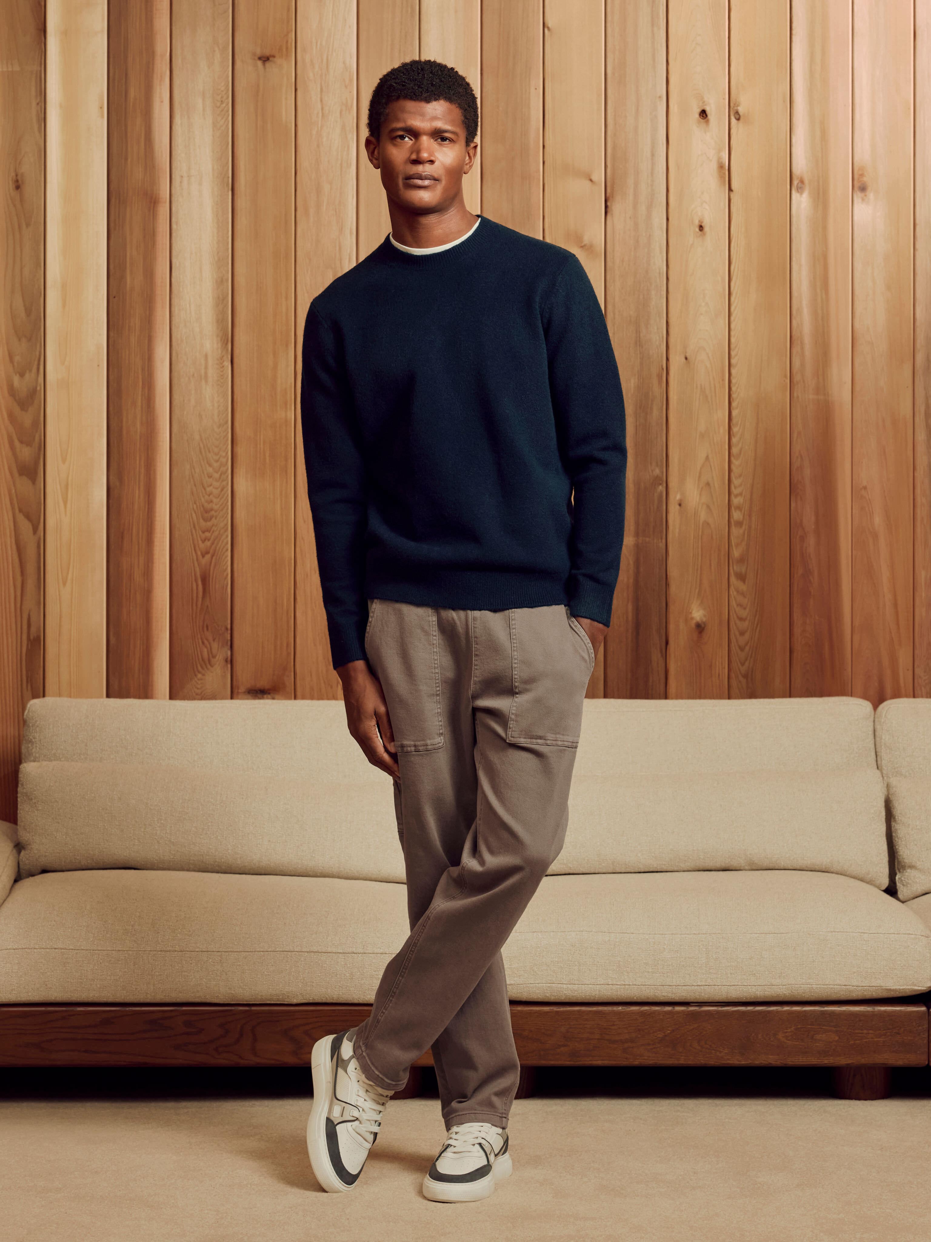 Chunky Wool Sweatshirt in Navy