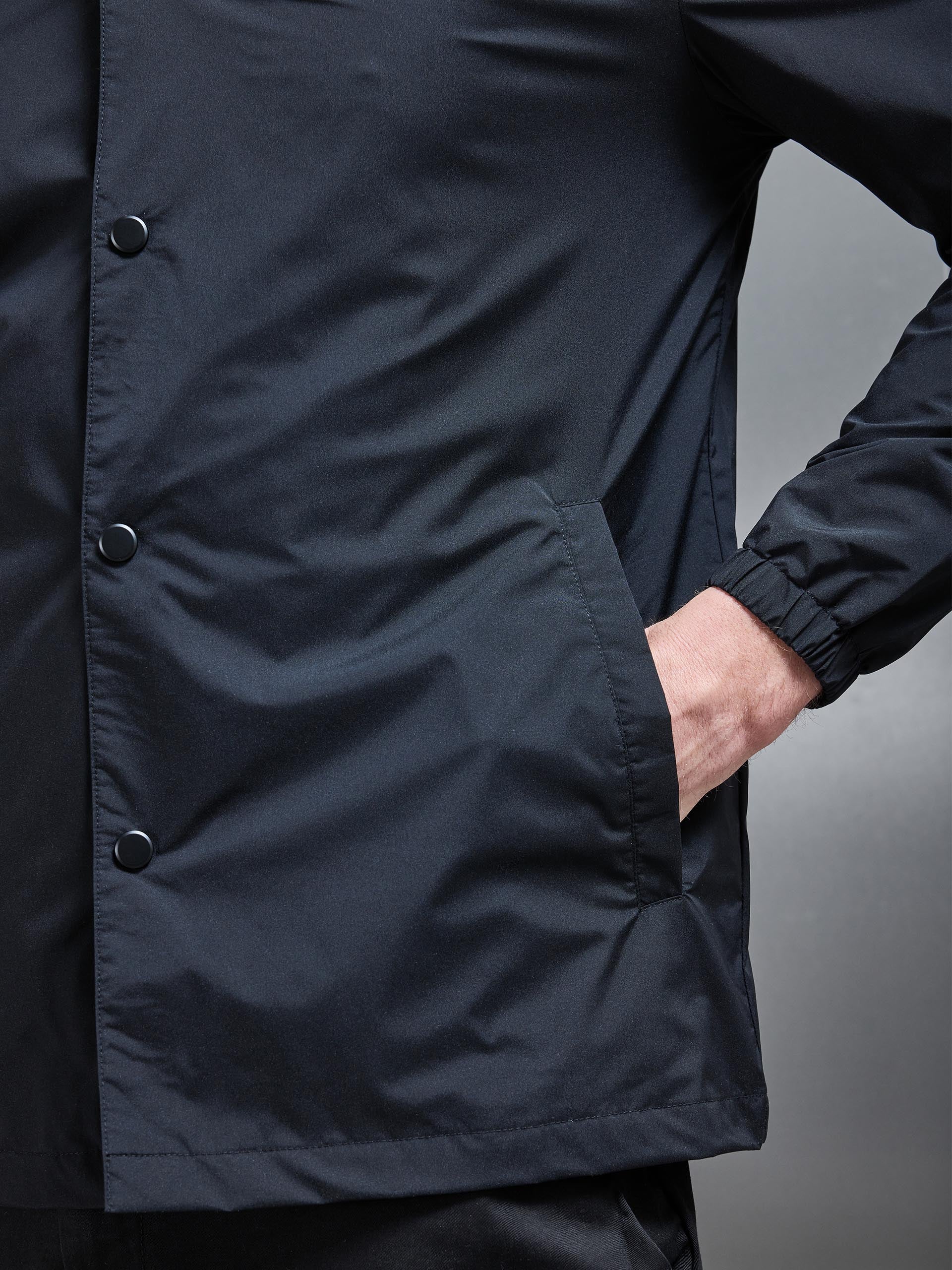 Nylon Coach Jacket in Black