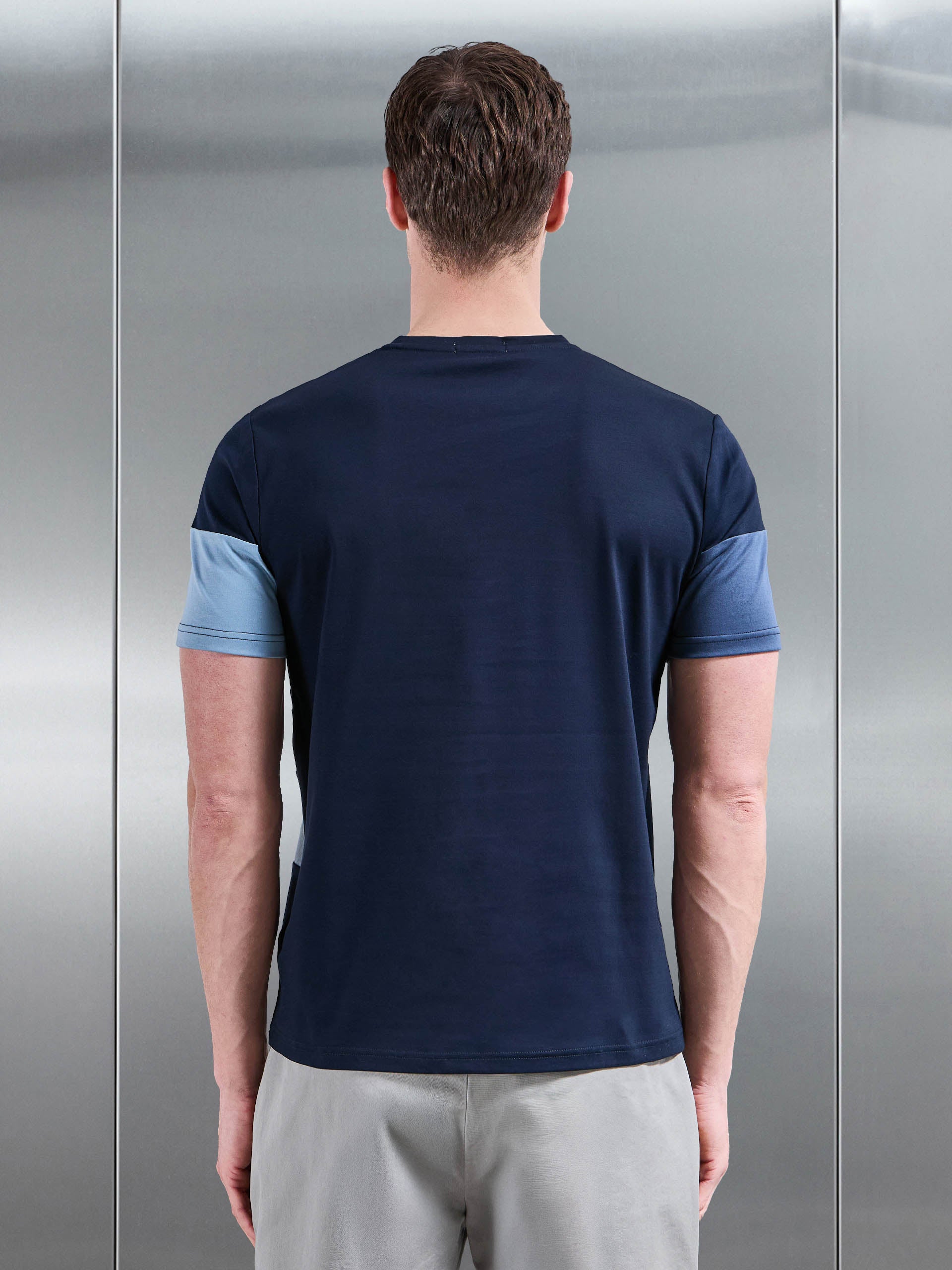 Colour Block T-Shirt in Navy