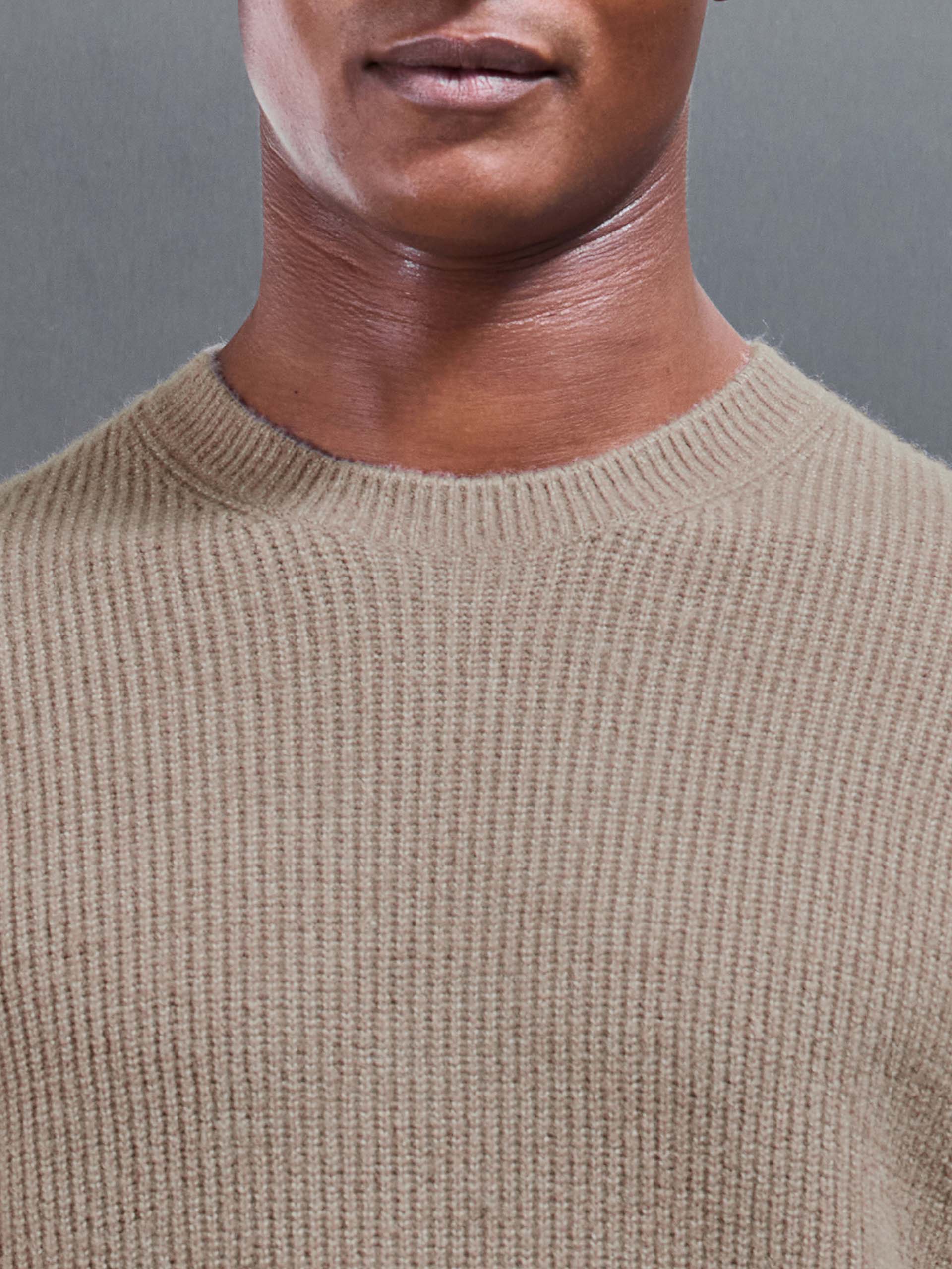 Cosy Knitted Sweatshirt in Taupe