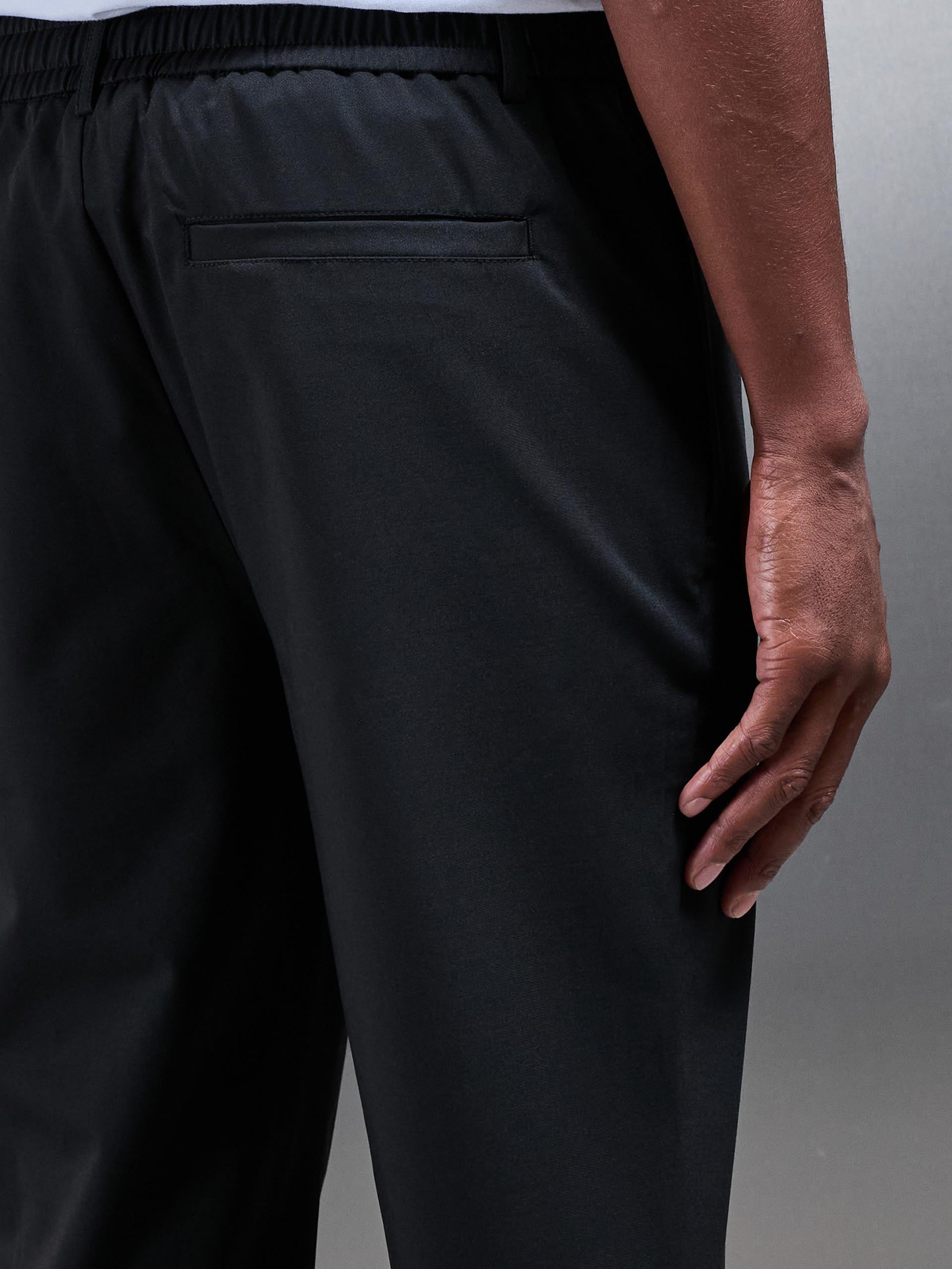 Crease Resistant Stretch Chino Trouser in Black