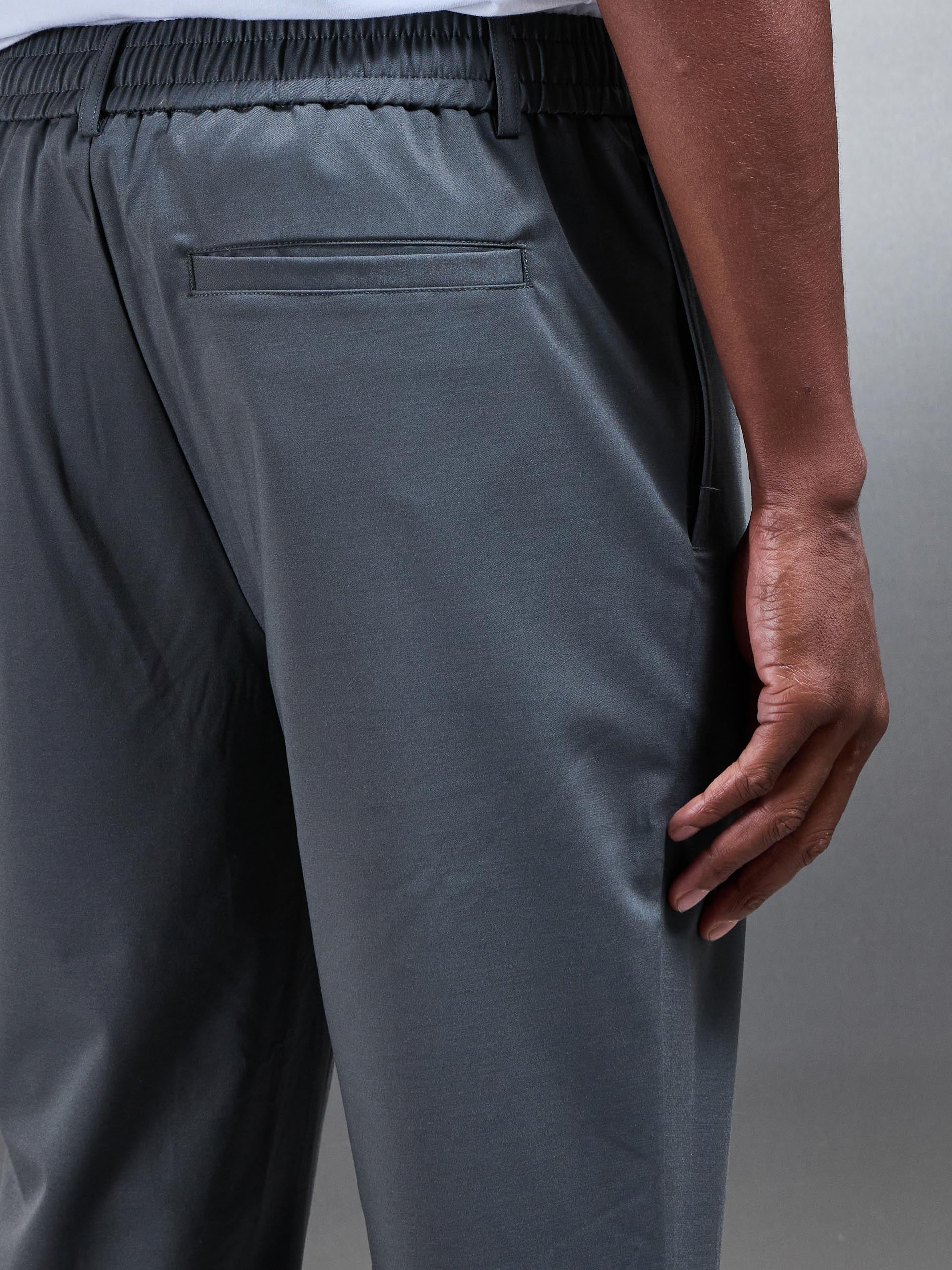 Crease Resistant Stretch Chino Trouser in Grey