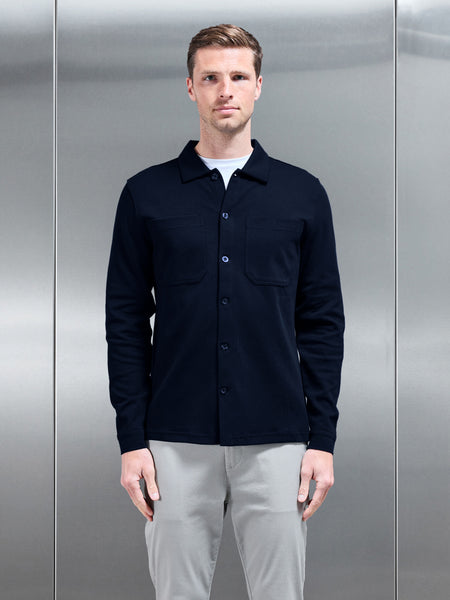 Cotton Jersey Overshirt in Navy