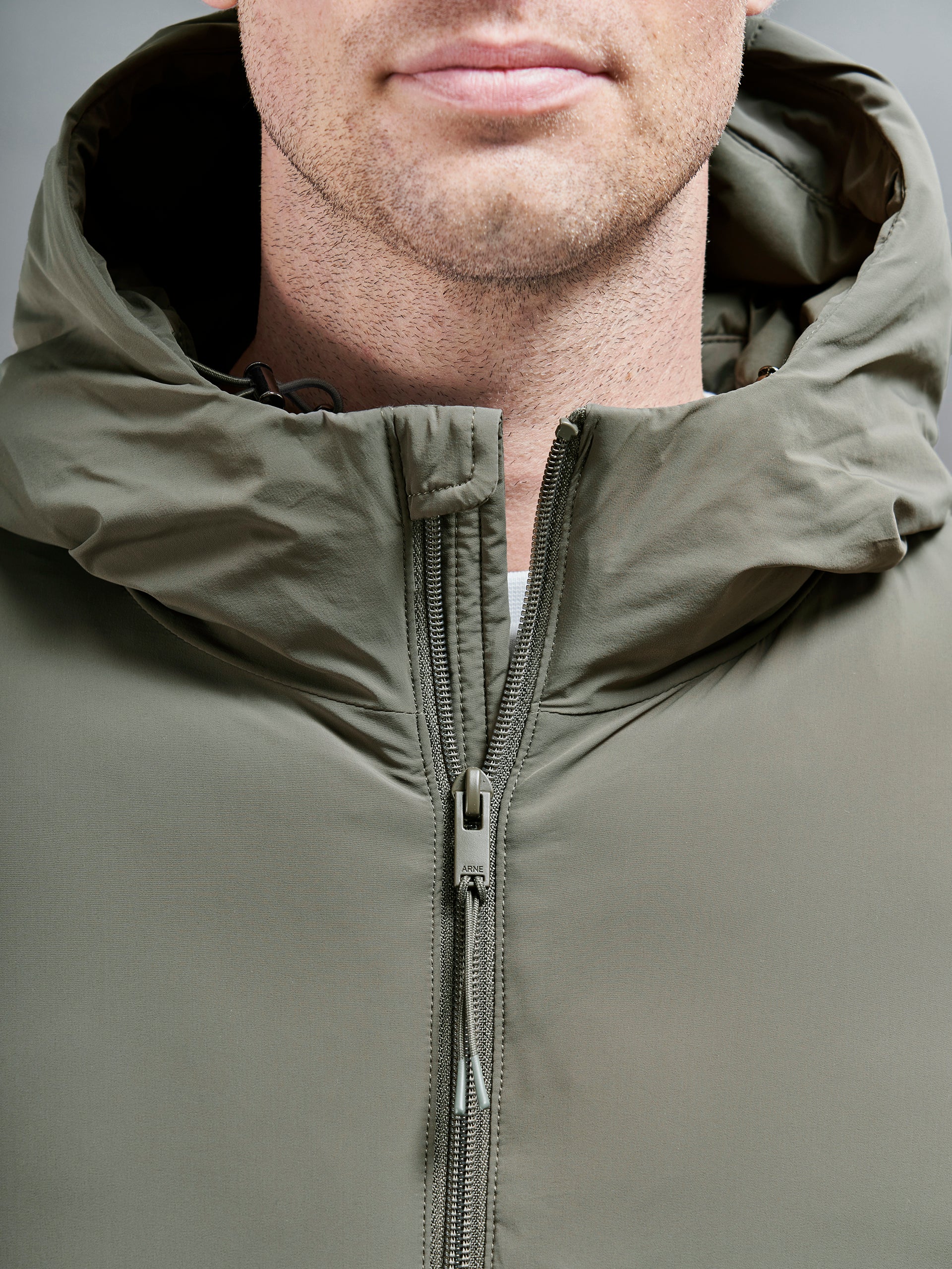 Down Padded Windbreaker in Olive