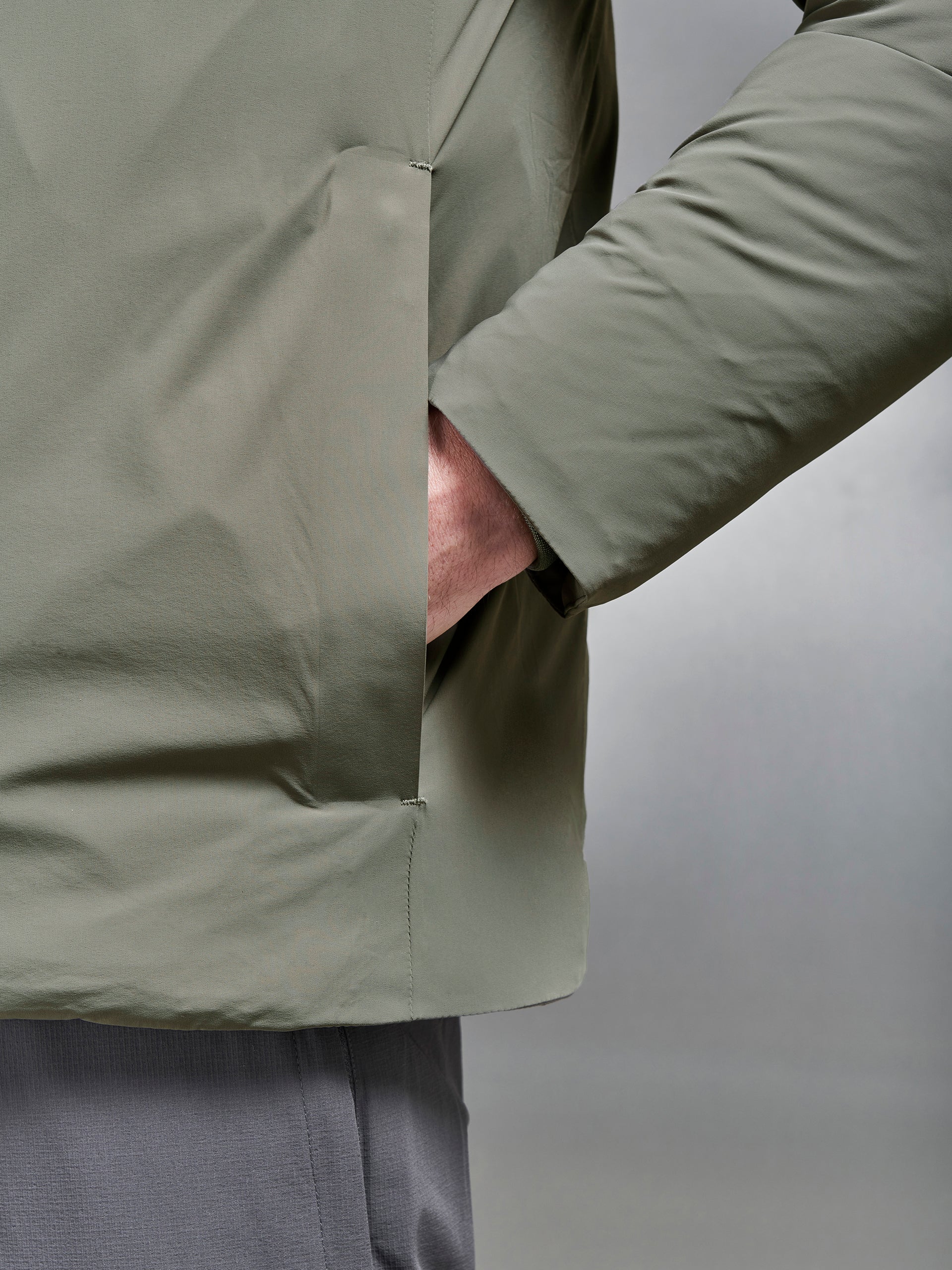Down Padded Windbreaker in Olive