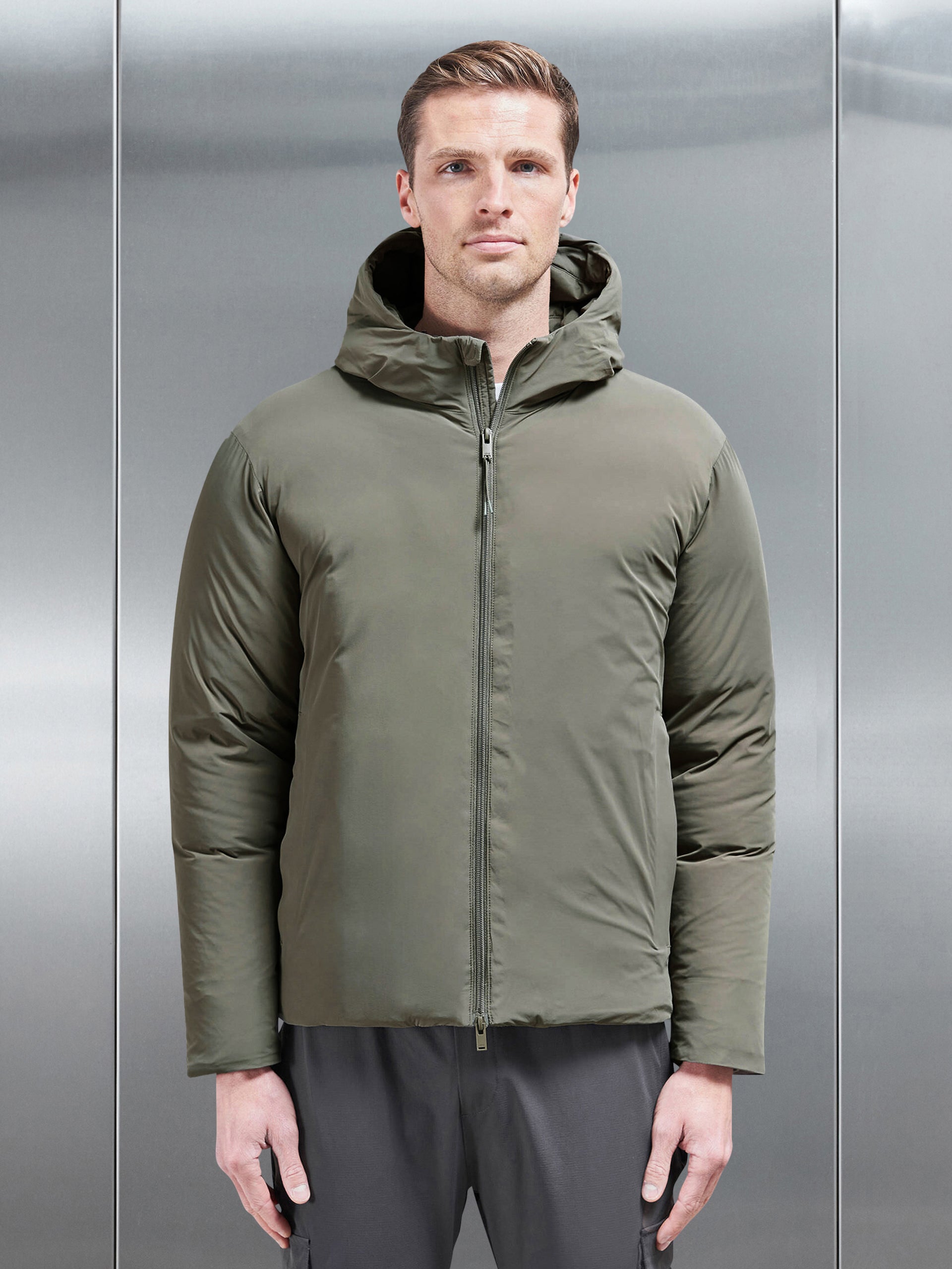 Down Padded Windbreaker in Olive