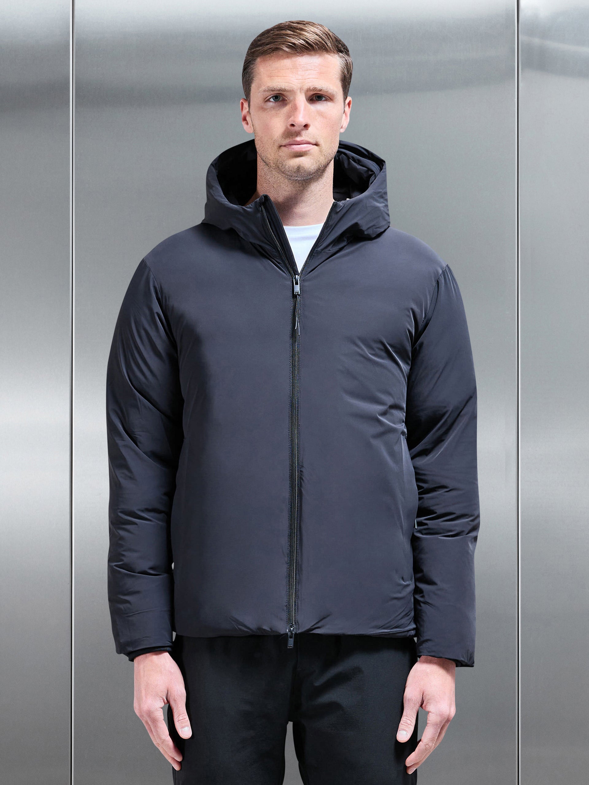 Down Padded Windbreaker in Black