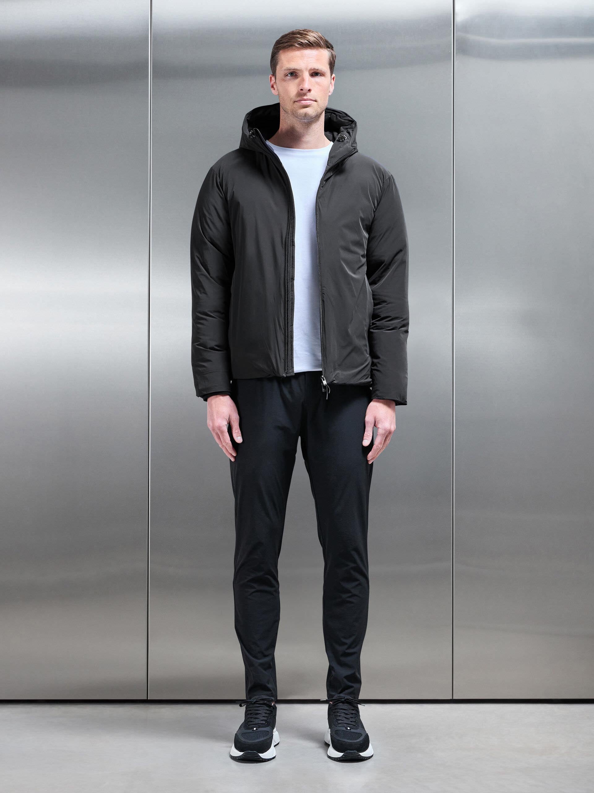 Down Padded Windbreaker in Black