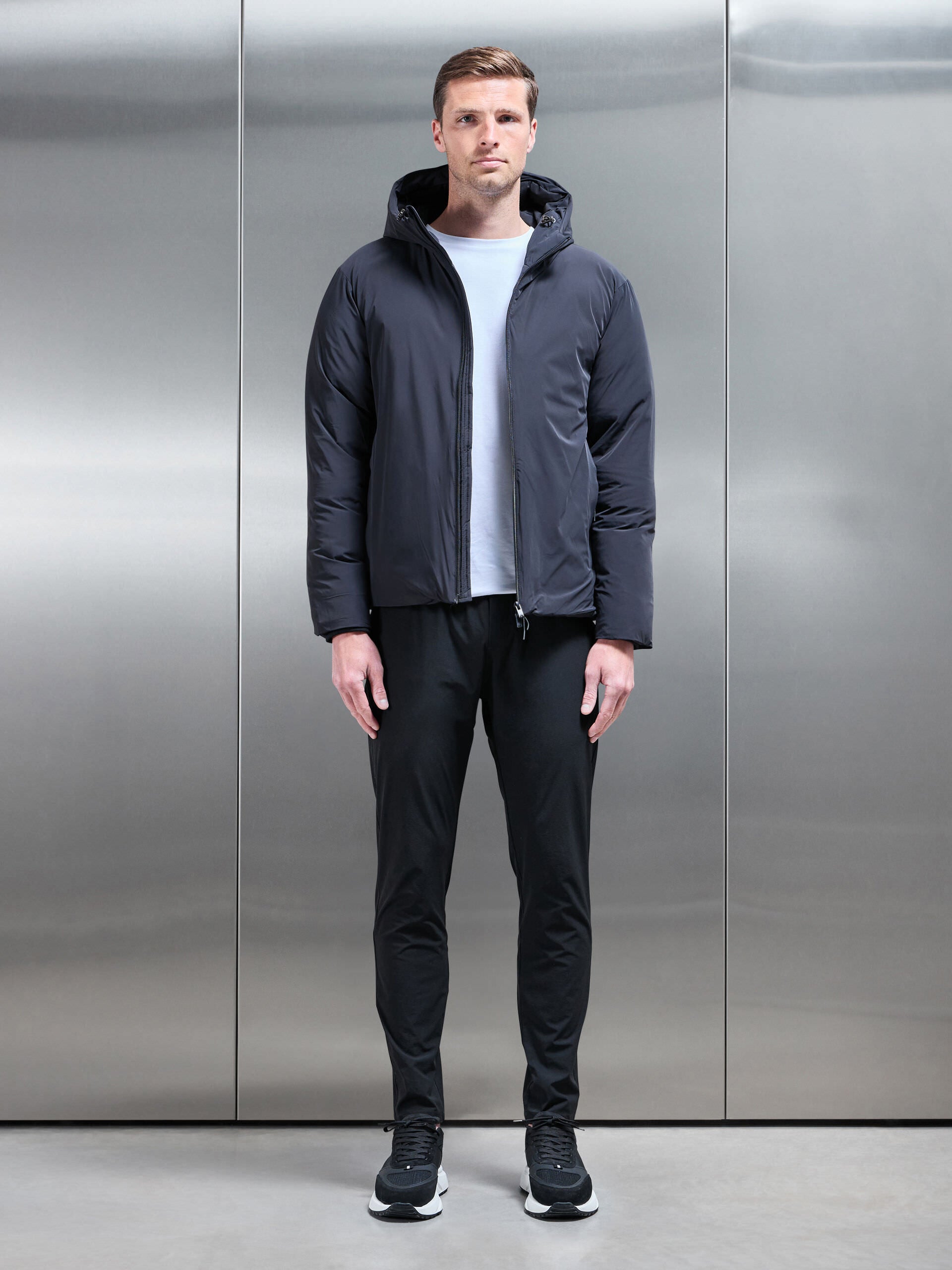 Down Padded Windbreaker in Black