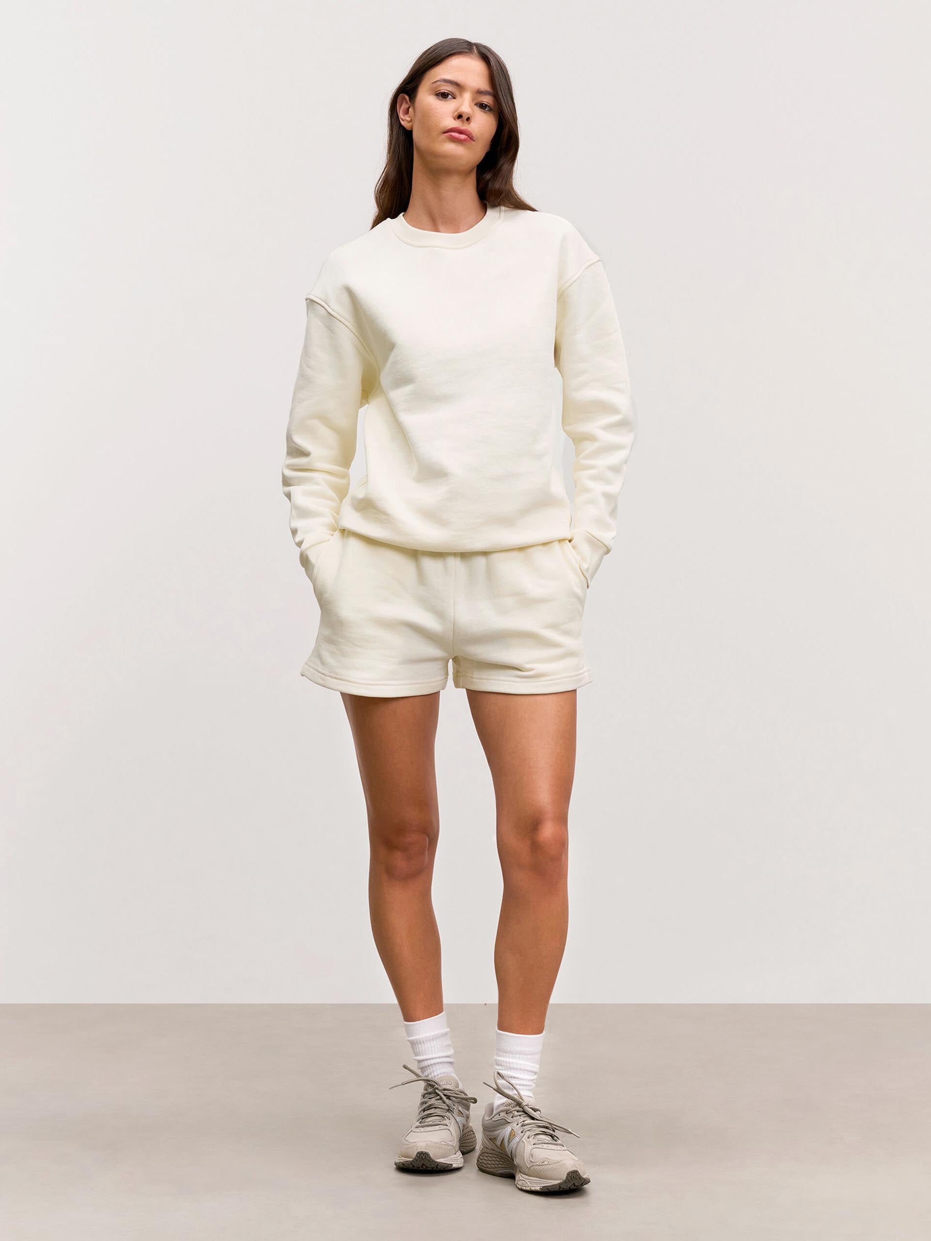 Womens Relaxed Jersey Short in Ecru