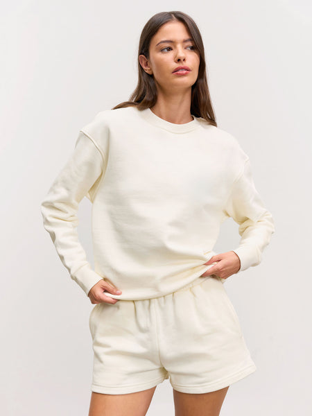 Womens Relaxed Jersey Sweatshirt in Ecru
