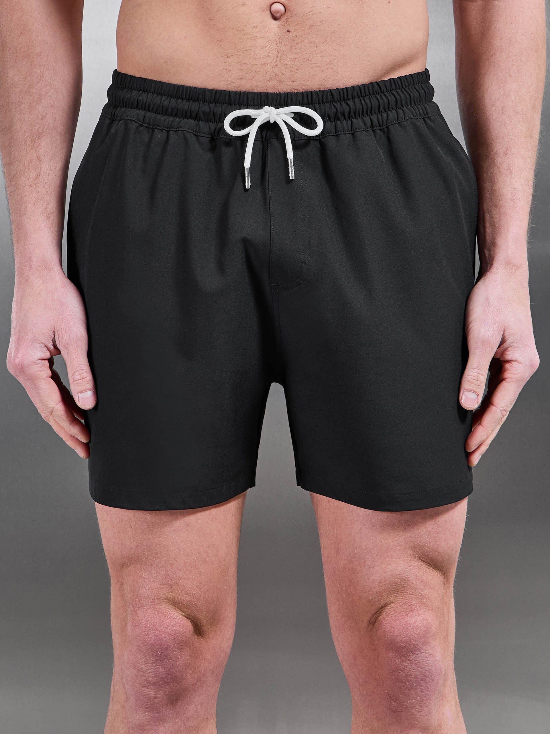 Essential Drawstring Swim Short in Black
