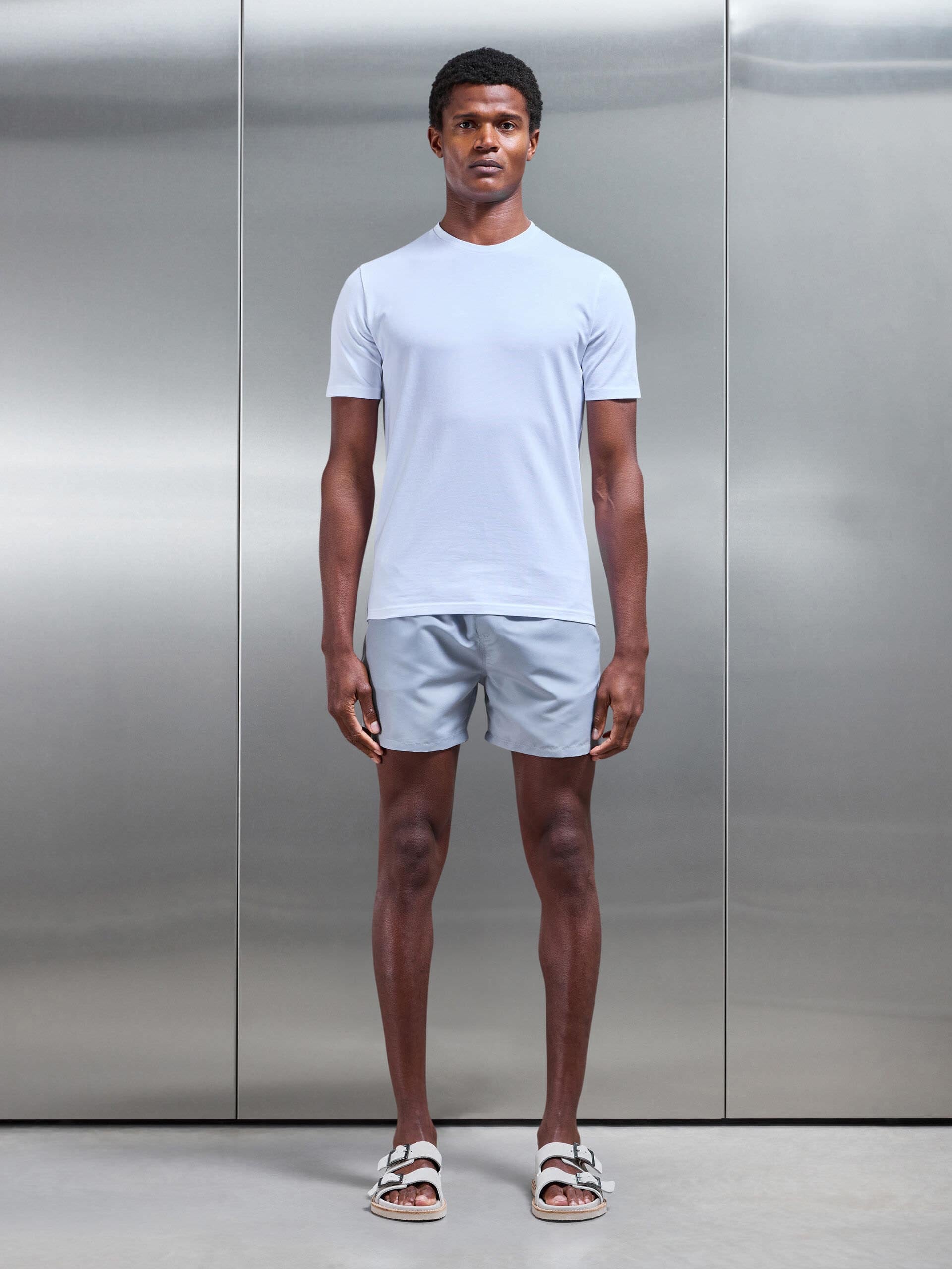 Essential Drawstring Swim Short in Mid Grey