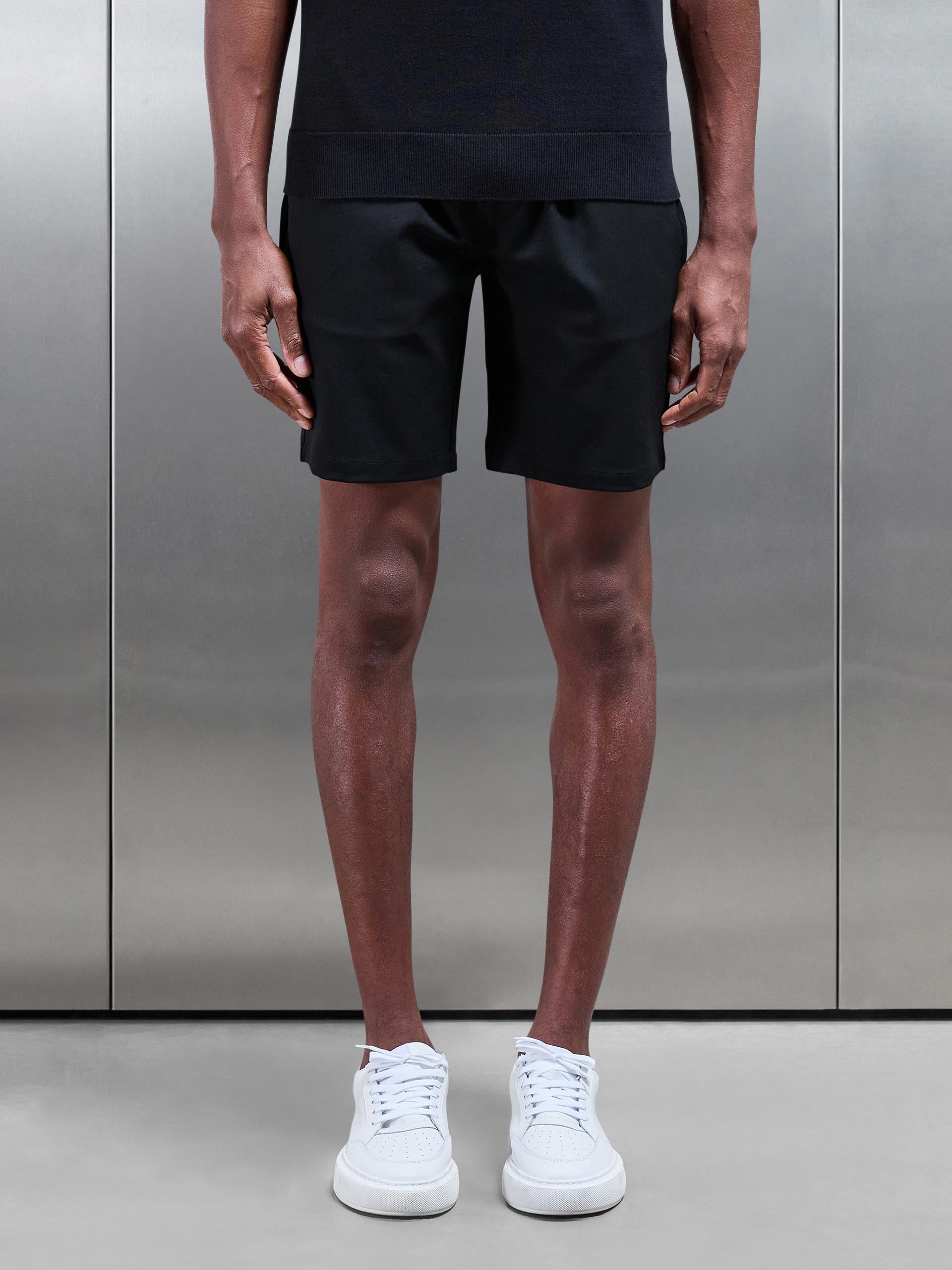 Essential Drawstring Tailored Short in Black