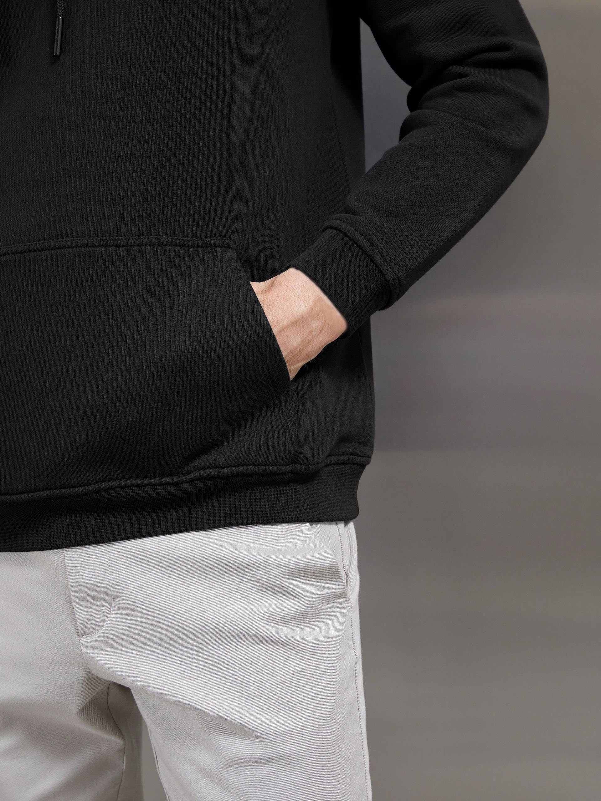 Essential Slim Fit Hoodie in Black