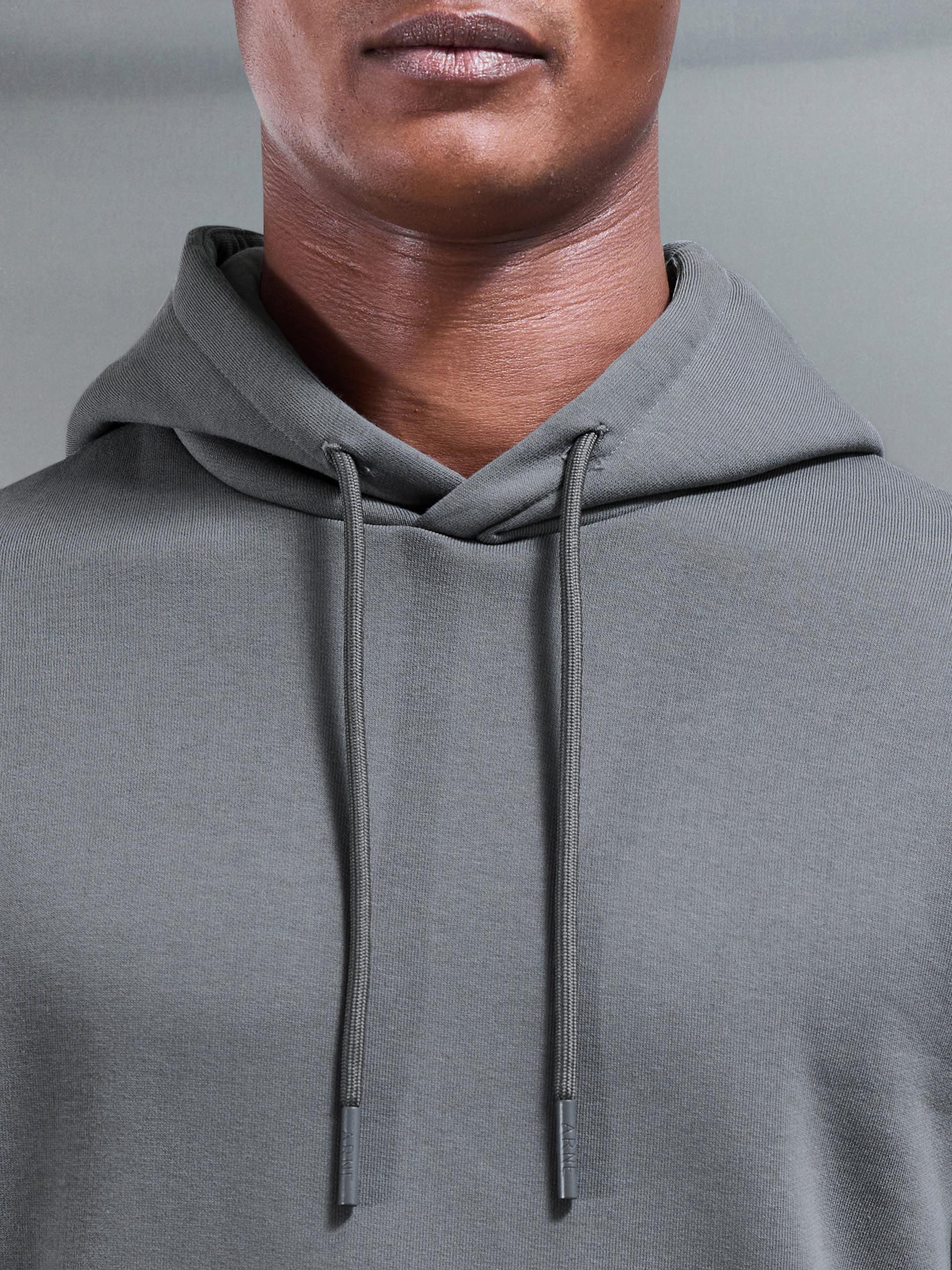 Essential Drawcord Jersey Hoodie in Grey