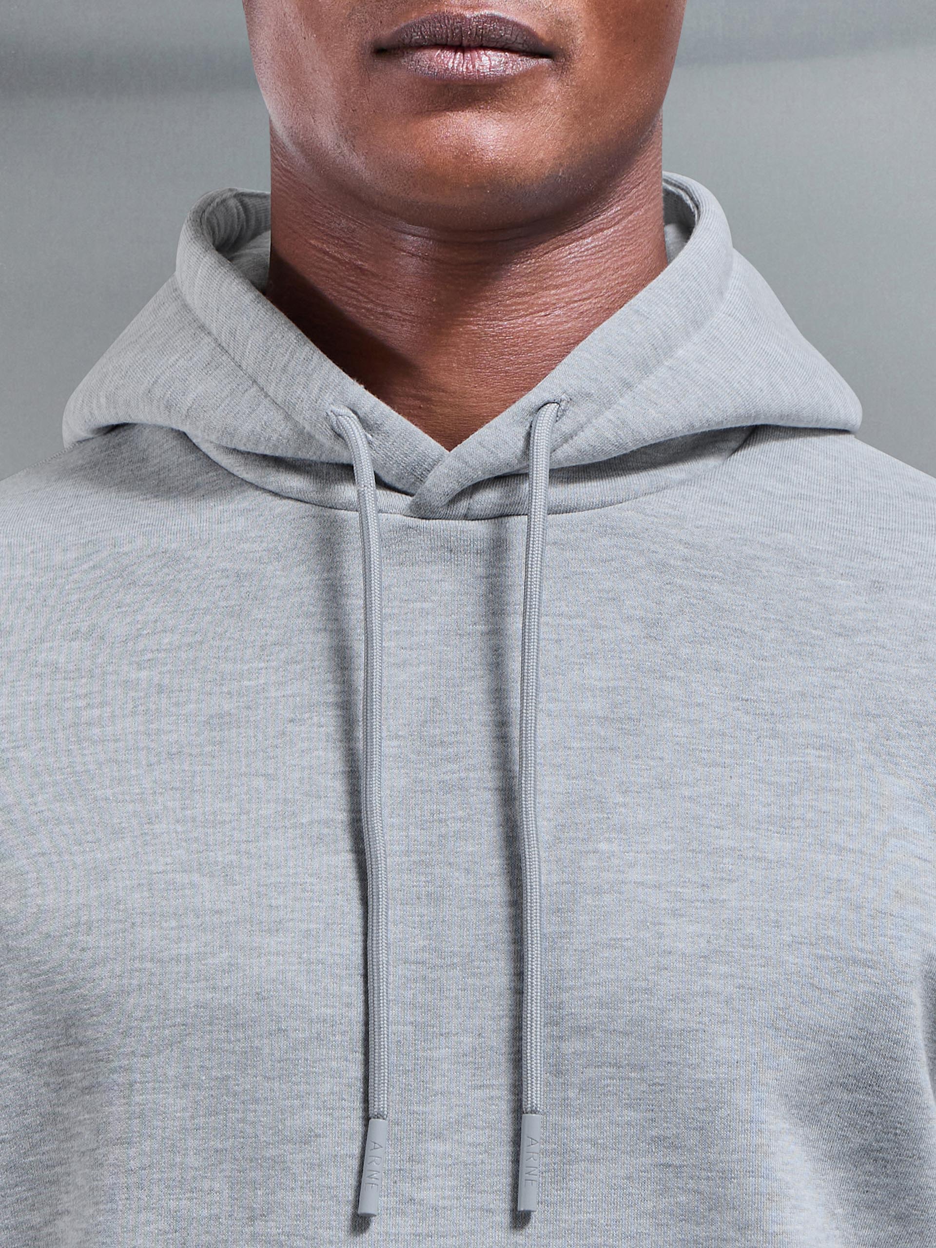 Essential Drawcord Jersey Hoodie in Marl Grey