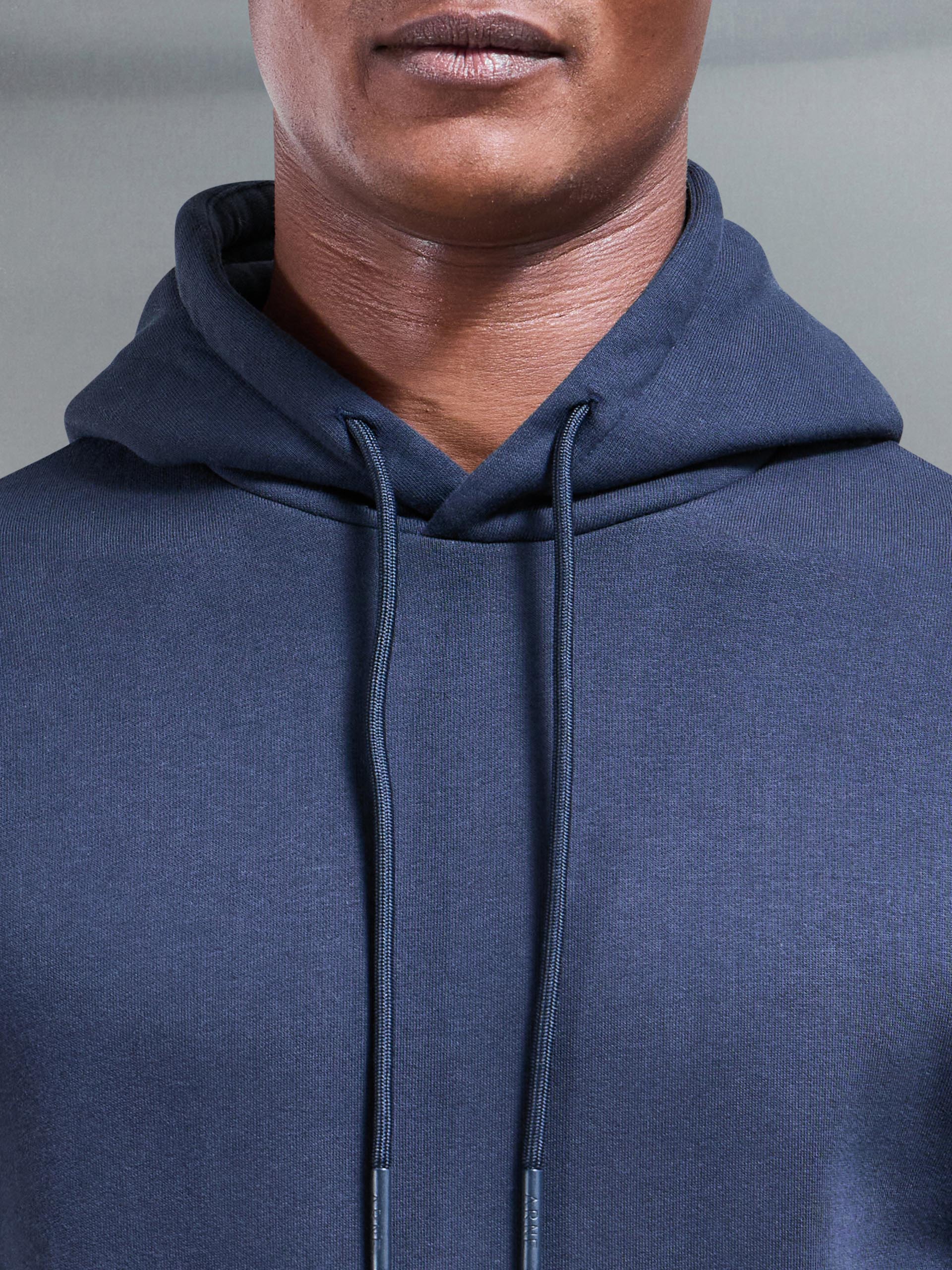 Essential Drawcord Jersey Hoodie in Navy