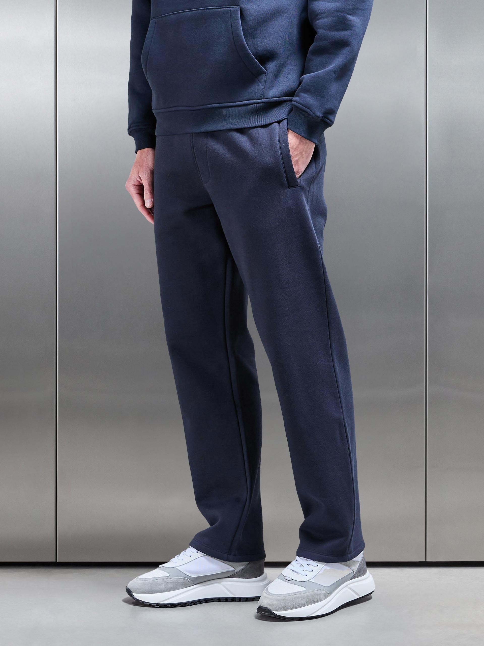 Essential Straight Leg Jersey Jogger in Navy